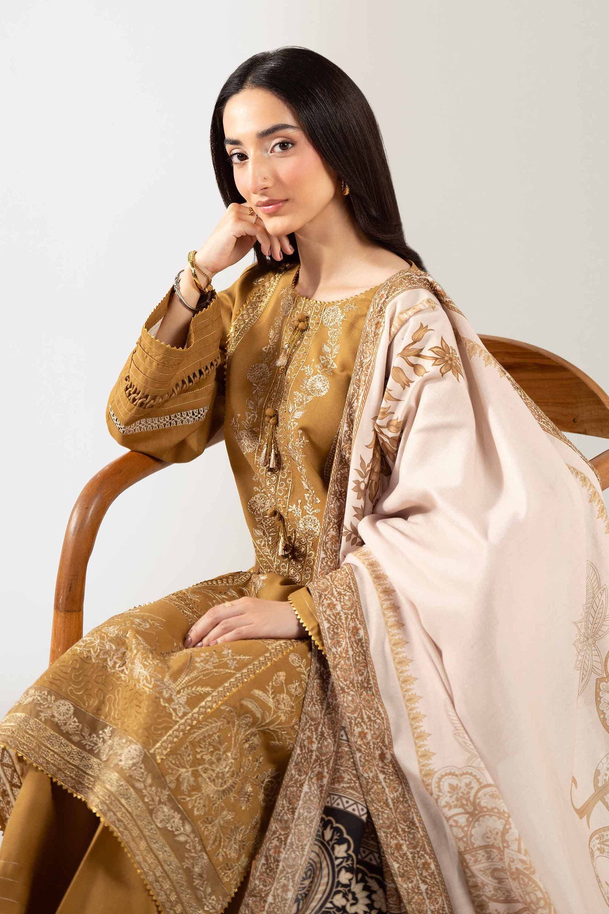 3 Piece - Digital Printed Embroidered Suit - 42503683