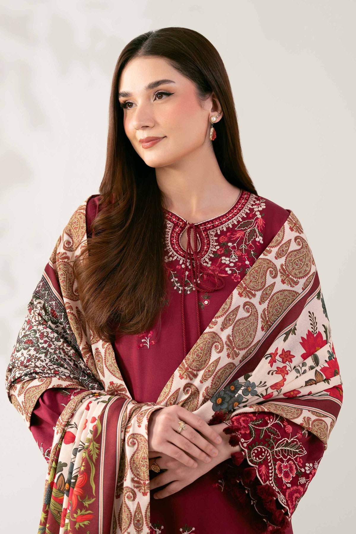3 Piece - Digital Printed Embroidered Suit - 42503684