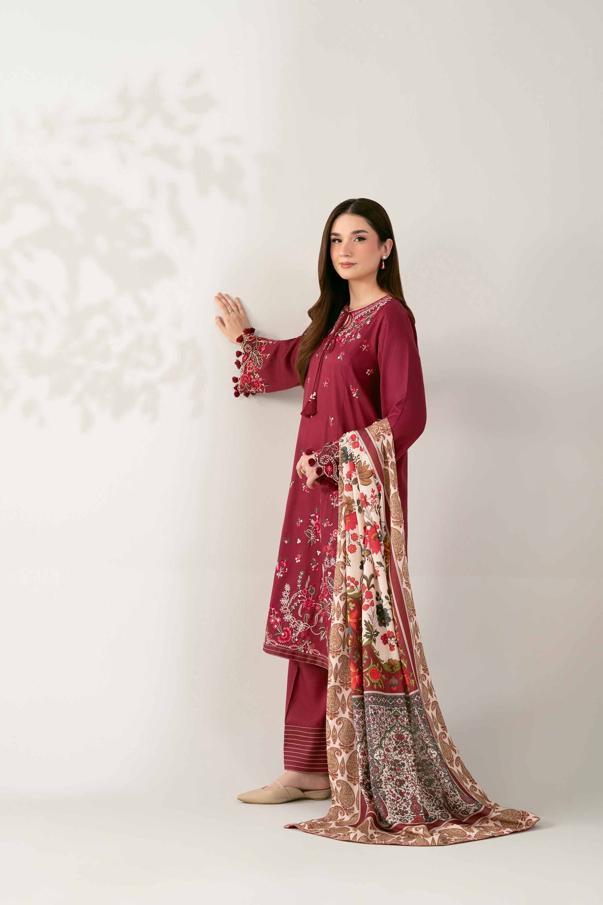 3 Piece - Digital Printed Embroidered Suit - 42503684