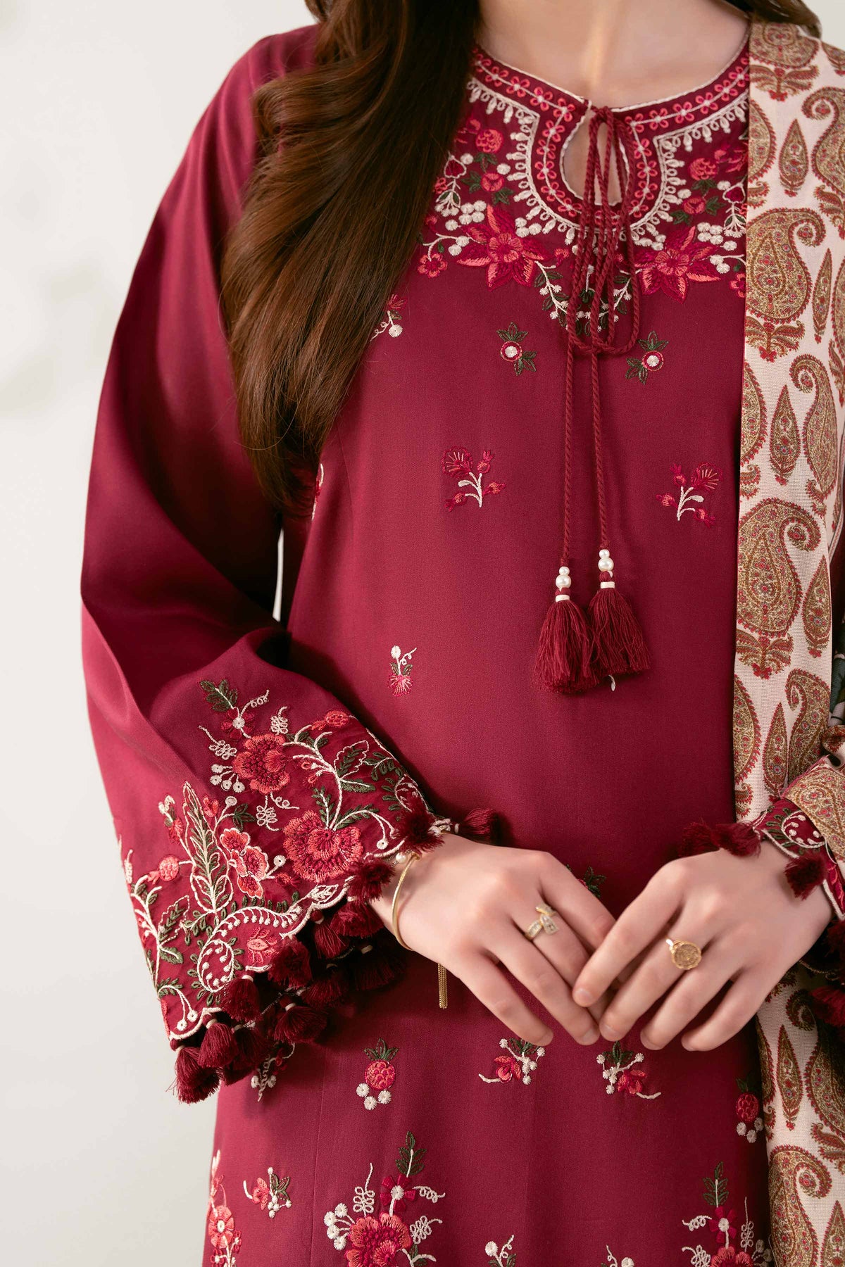 3 Piece - Digital Printed Embroidered Suit - 42503684