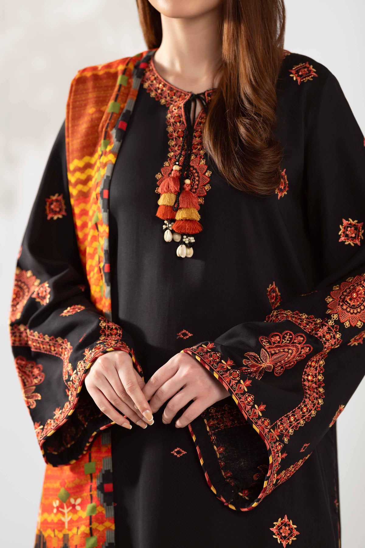 3 Piece - Digital Printed Embroidered Suit - 42503685