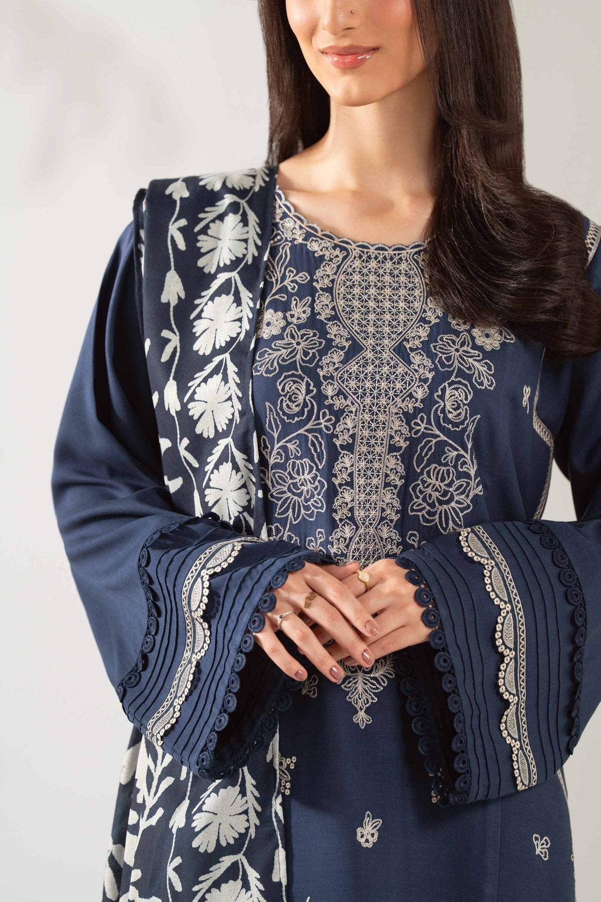 3 Piece - Digital Printed Embroidered Suit - 42503686