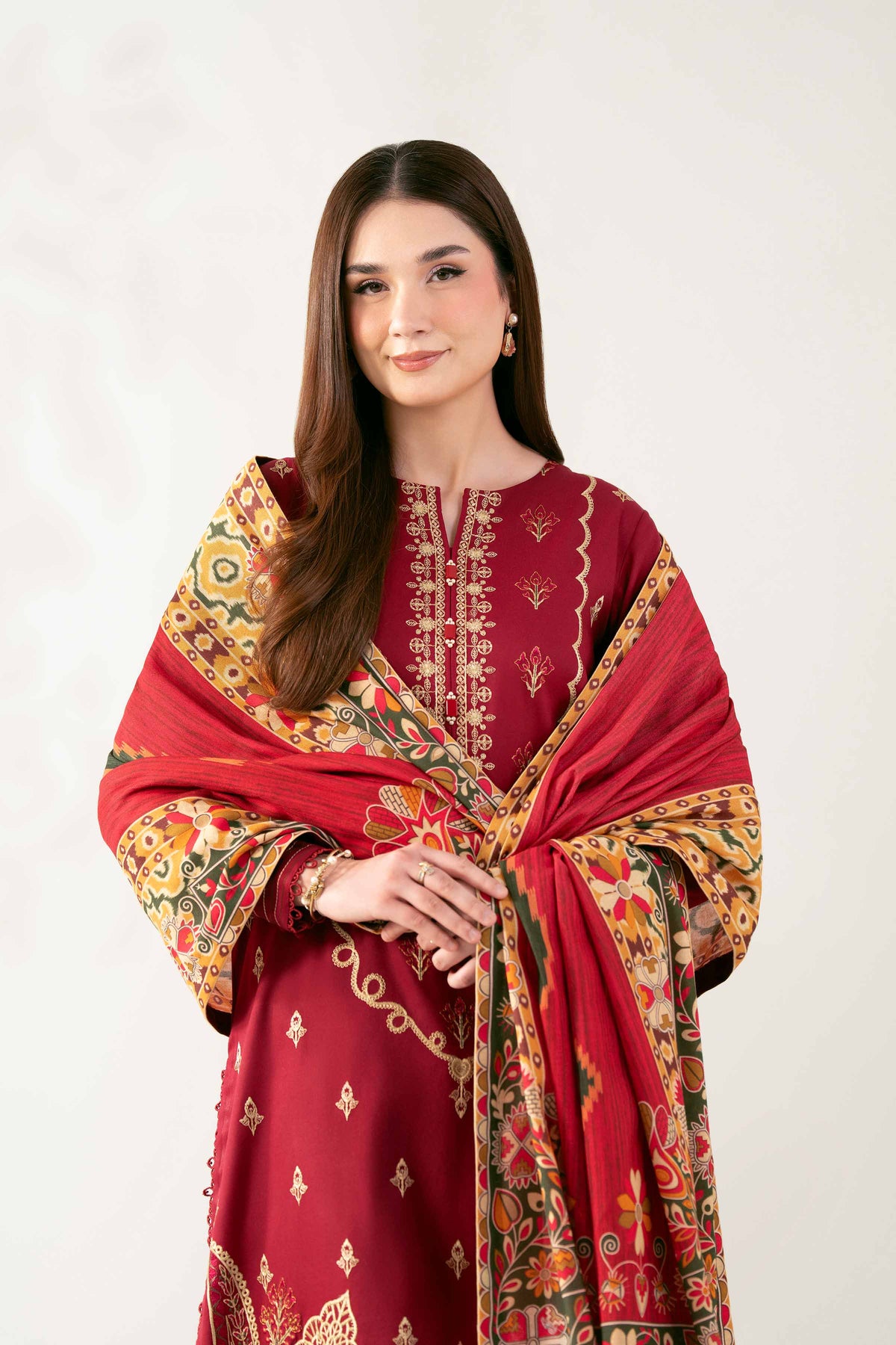 3 Piece - Digital Printed Embroidered Suit - 42503687