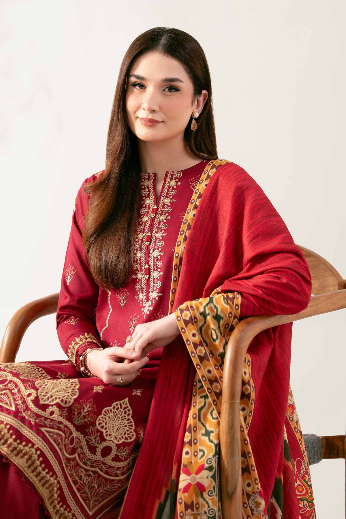 3 Piece - Digital Printed Embroidered Suit - 42503687