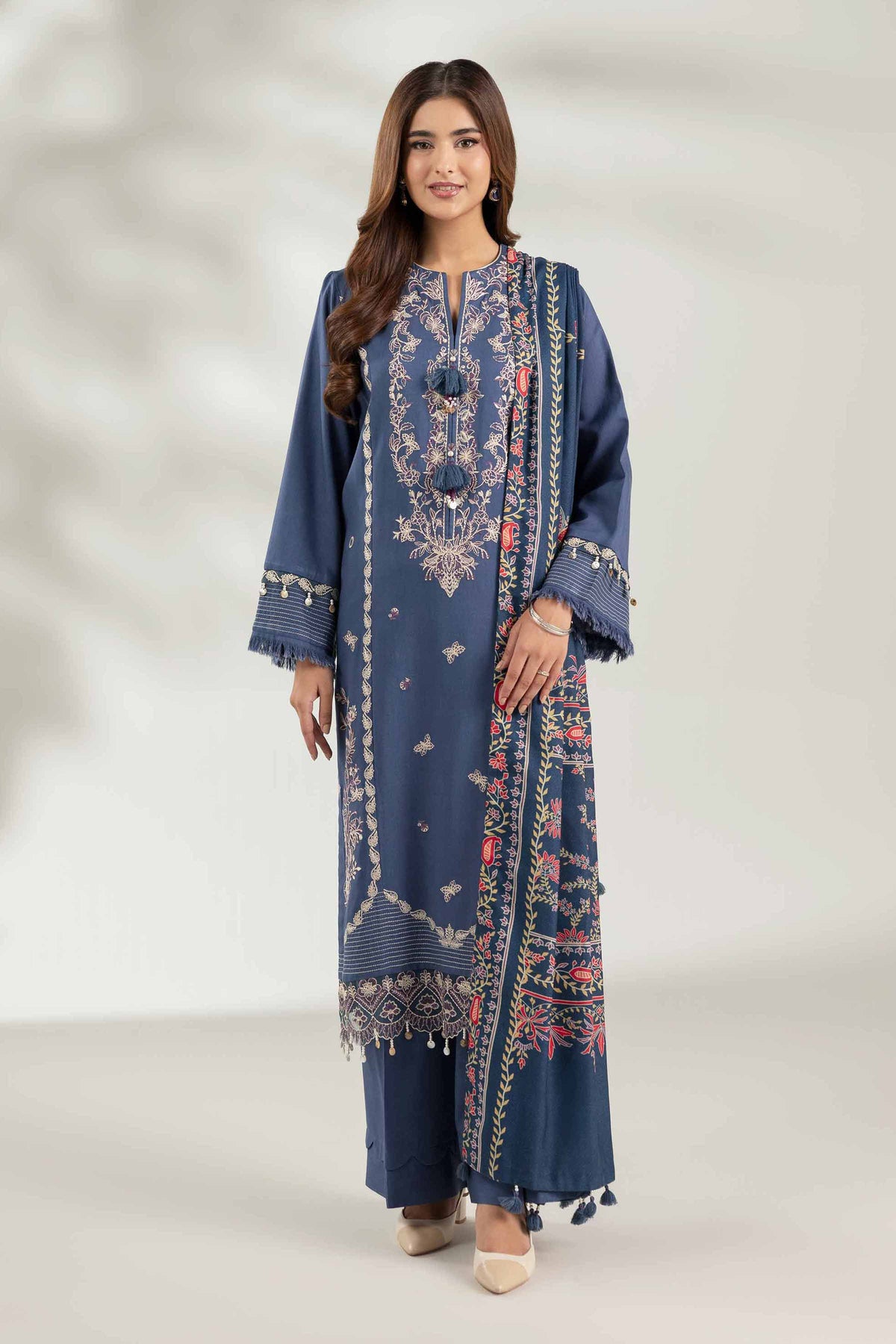 3 Piece - Digital Printed Embroidered Suit - 42503688