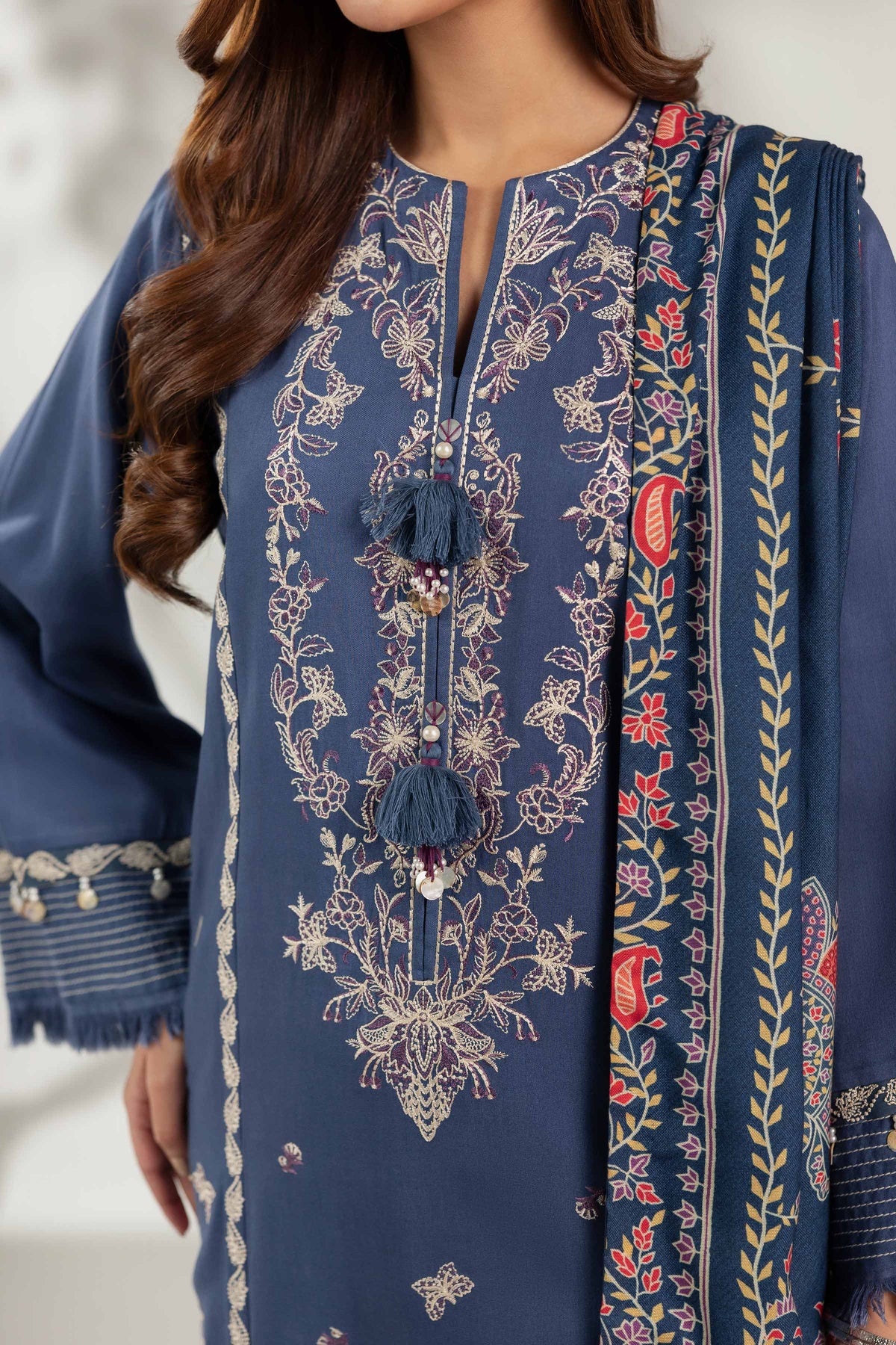 3 Piece - Digital Printed Embroidered Suit - 42503688