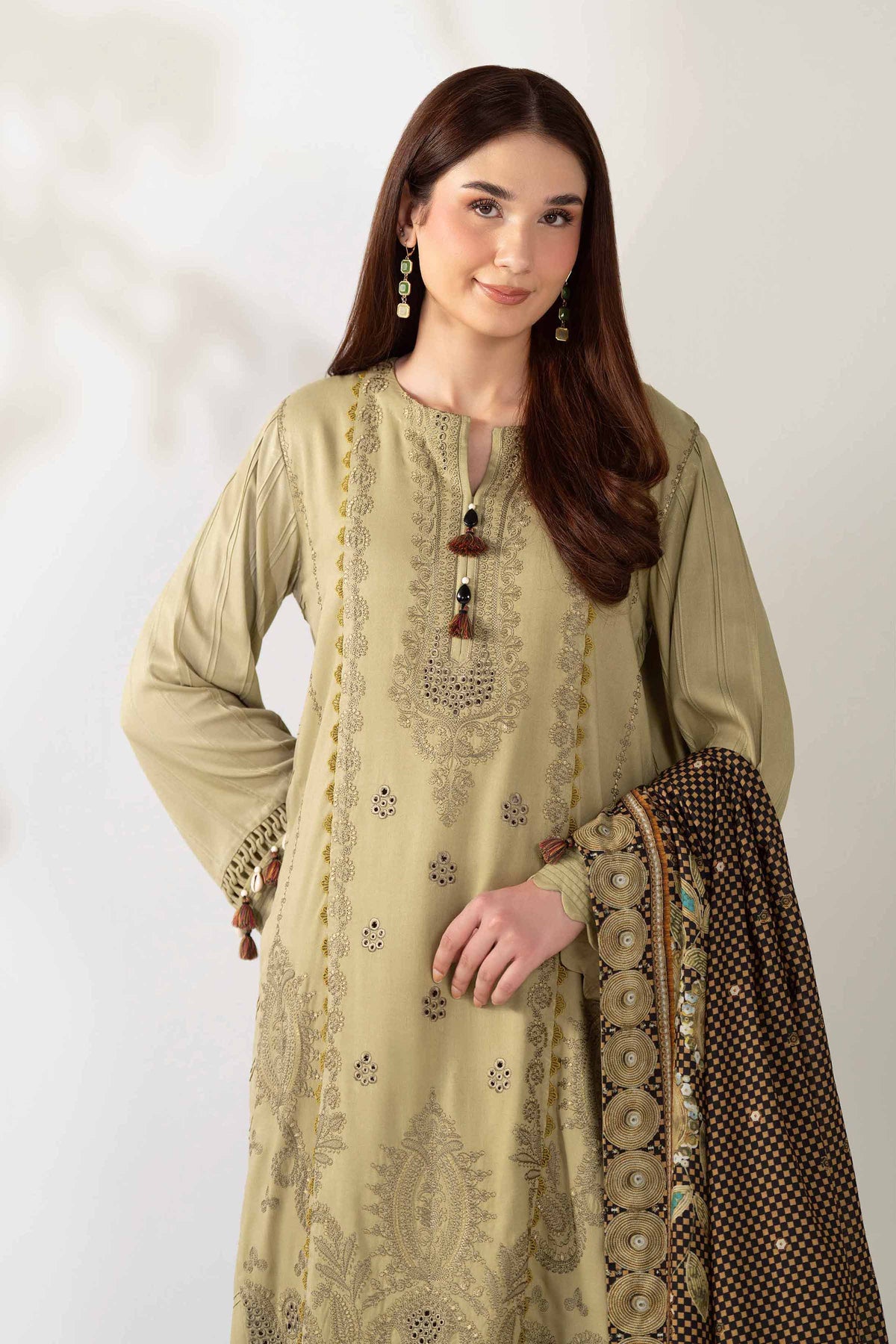 3 Piece - Digital Printed Embroidered Suit - 42503689