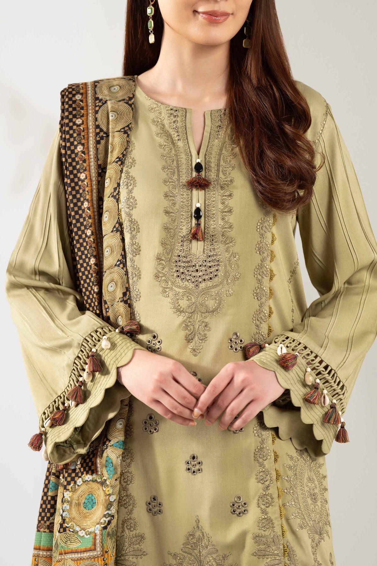 3 Piece - Digital Printed Embroidered Suit - 42503689