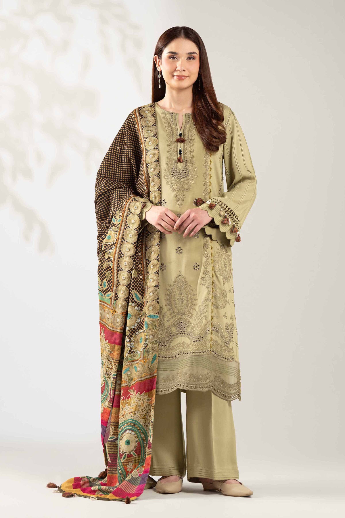 3 Piece - Digital Printed Embroidered Suit - 42503689