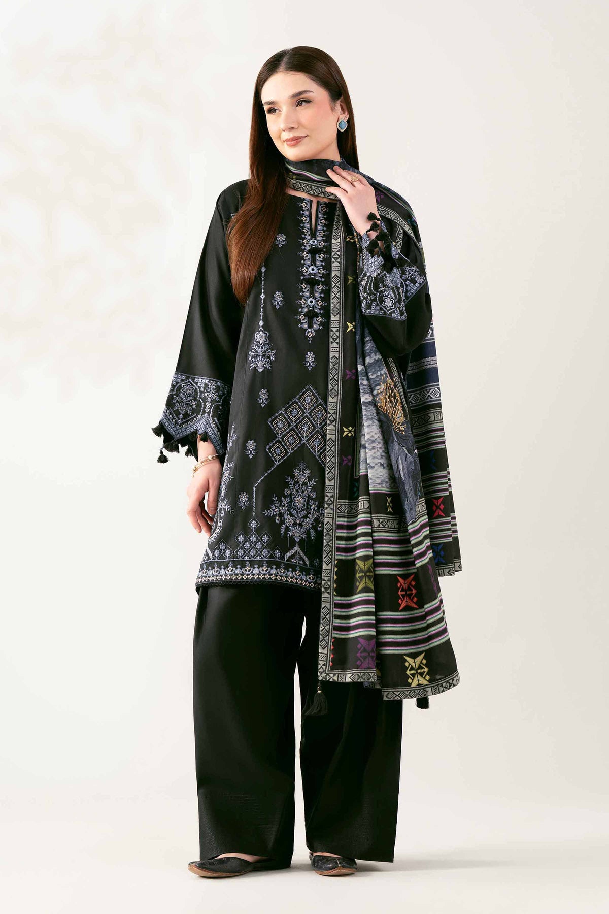 3 Piece - Digital Printed Embroidered Suit - 42503690