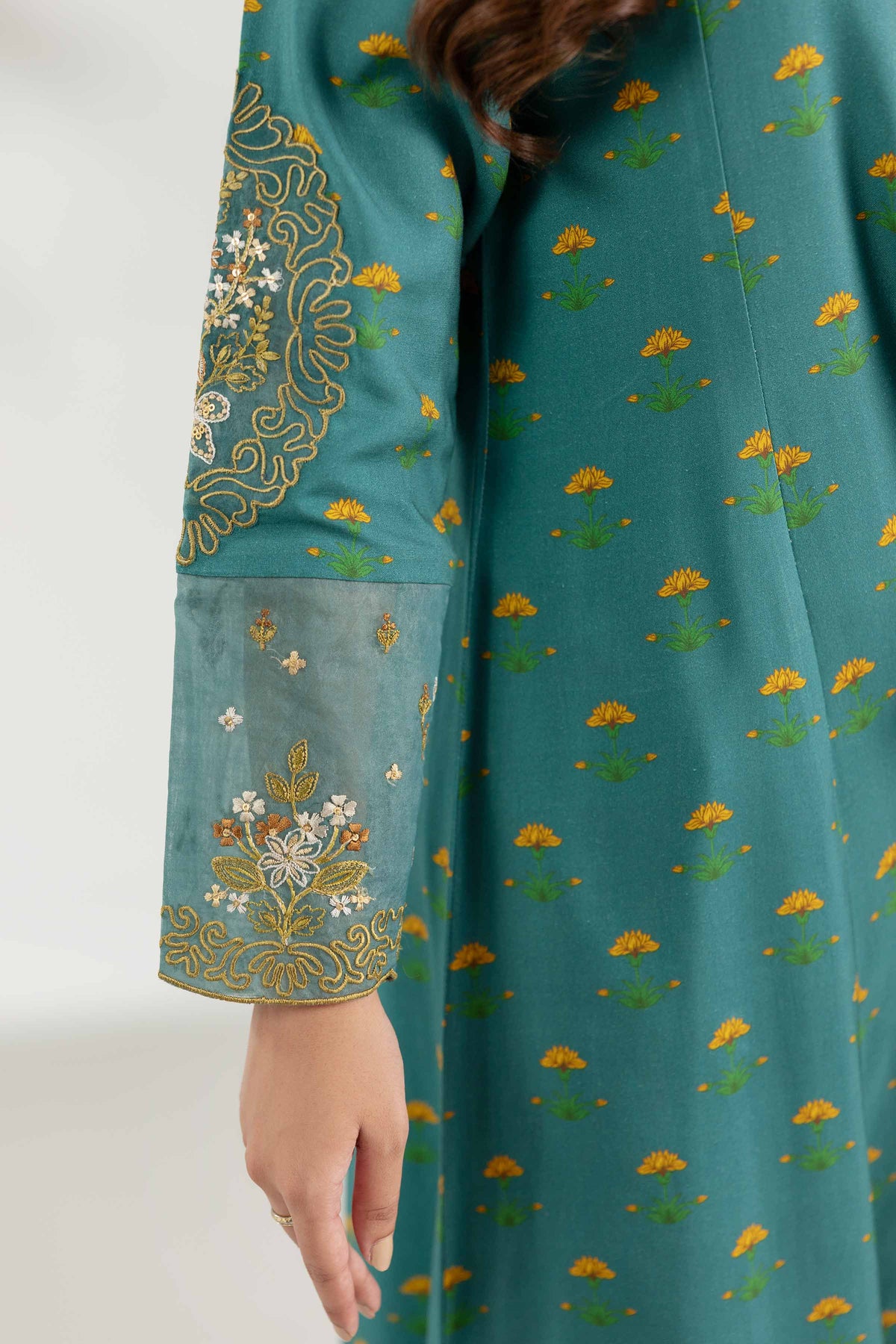 3 Piece - Printed Embroidered Suit - 42503692