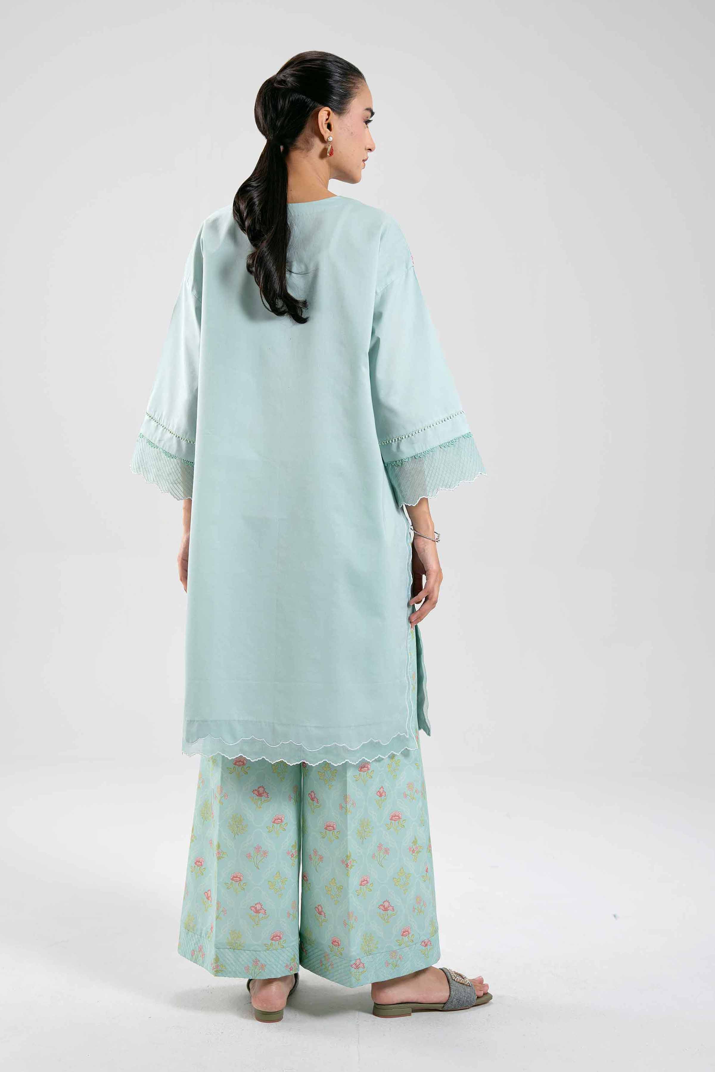 2 Piece - Digital Printed Embroidered Suit - 42601084