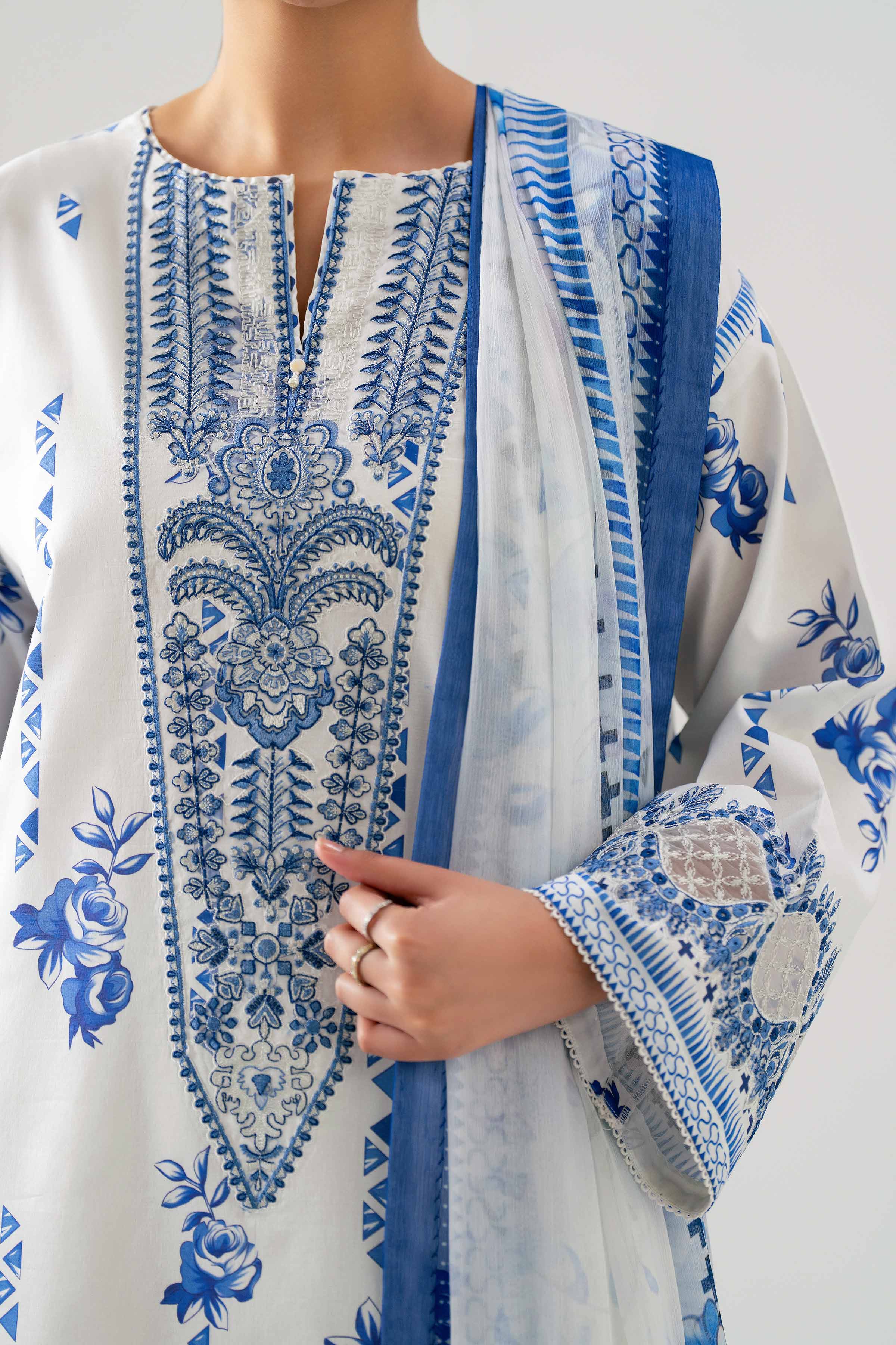 3 Piece - Digital Printed Embroidered Suit - 42601148