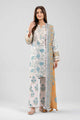 3 Piece Embroidered Paper Cotton Suit