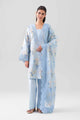 3 Piece Embroidered Pk Raw Silk Suit