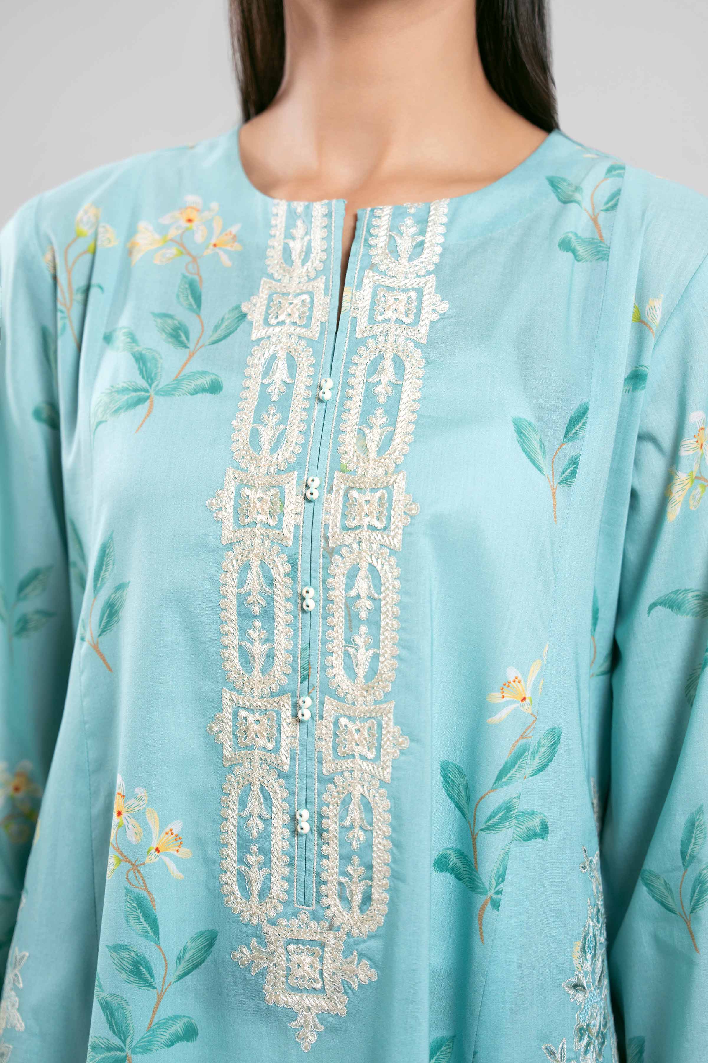 3 Piece - Digital Printed Embroidered Suit - 42601201