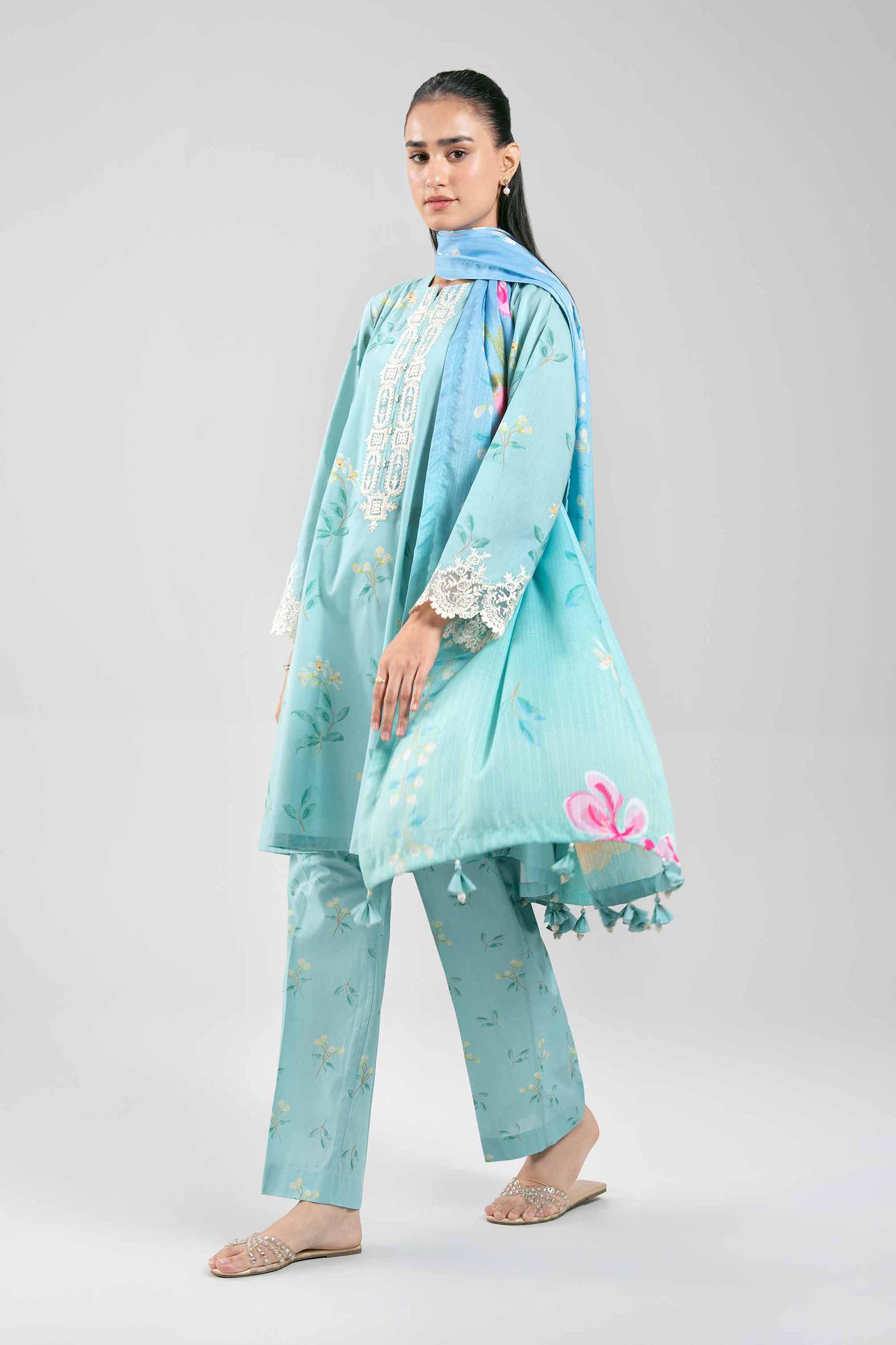 3 Piece - Digital Printed Embroidered Suit - 42601201