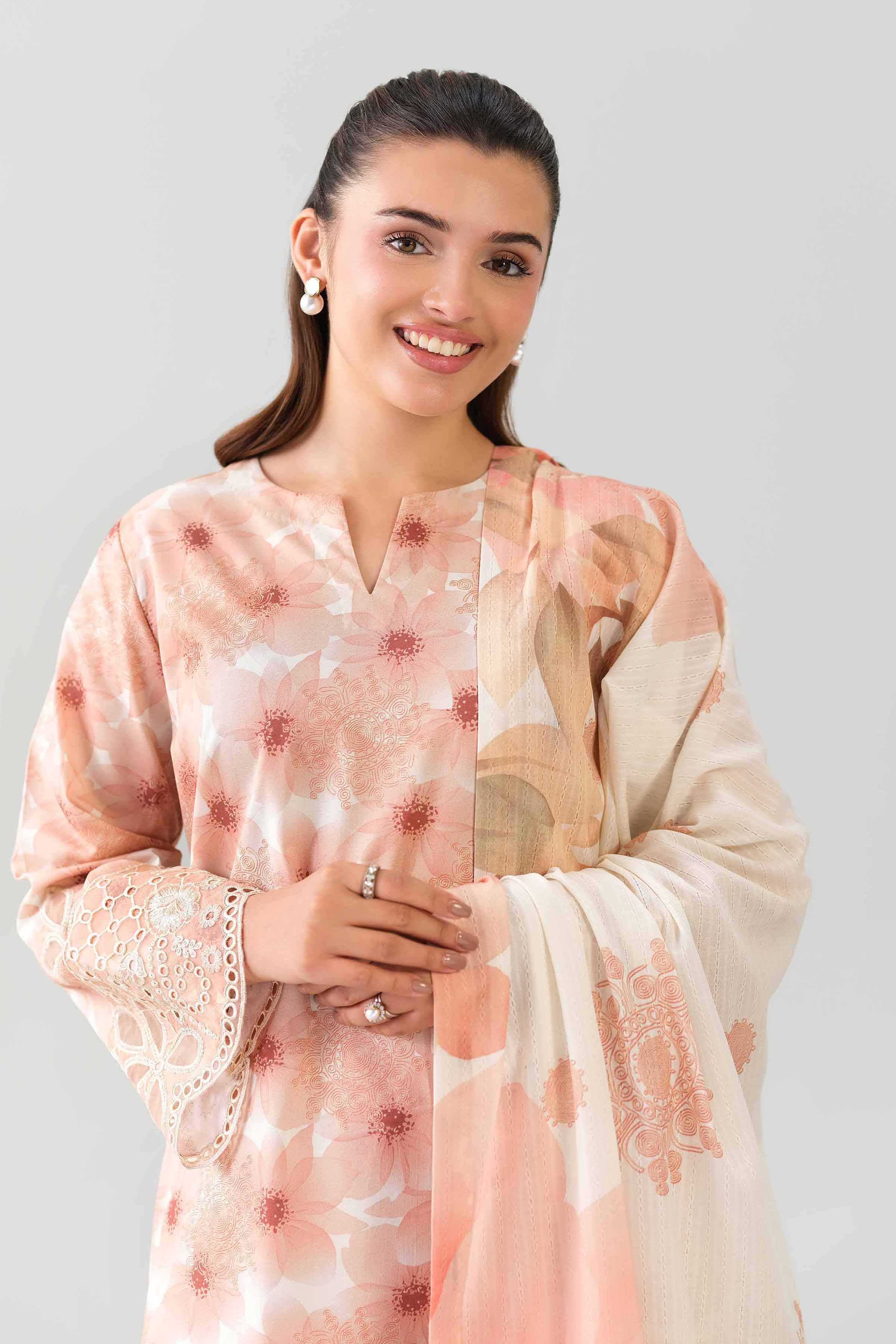 3 Piece - Digital Printed Embroidered Suit - 42601203