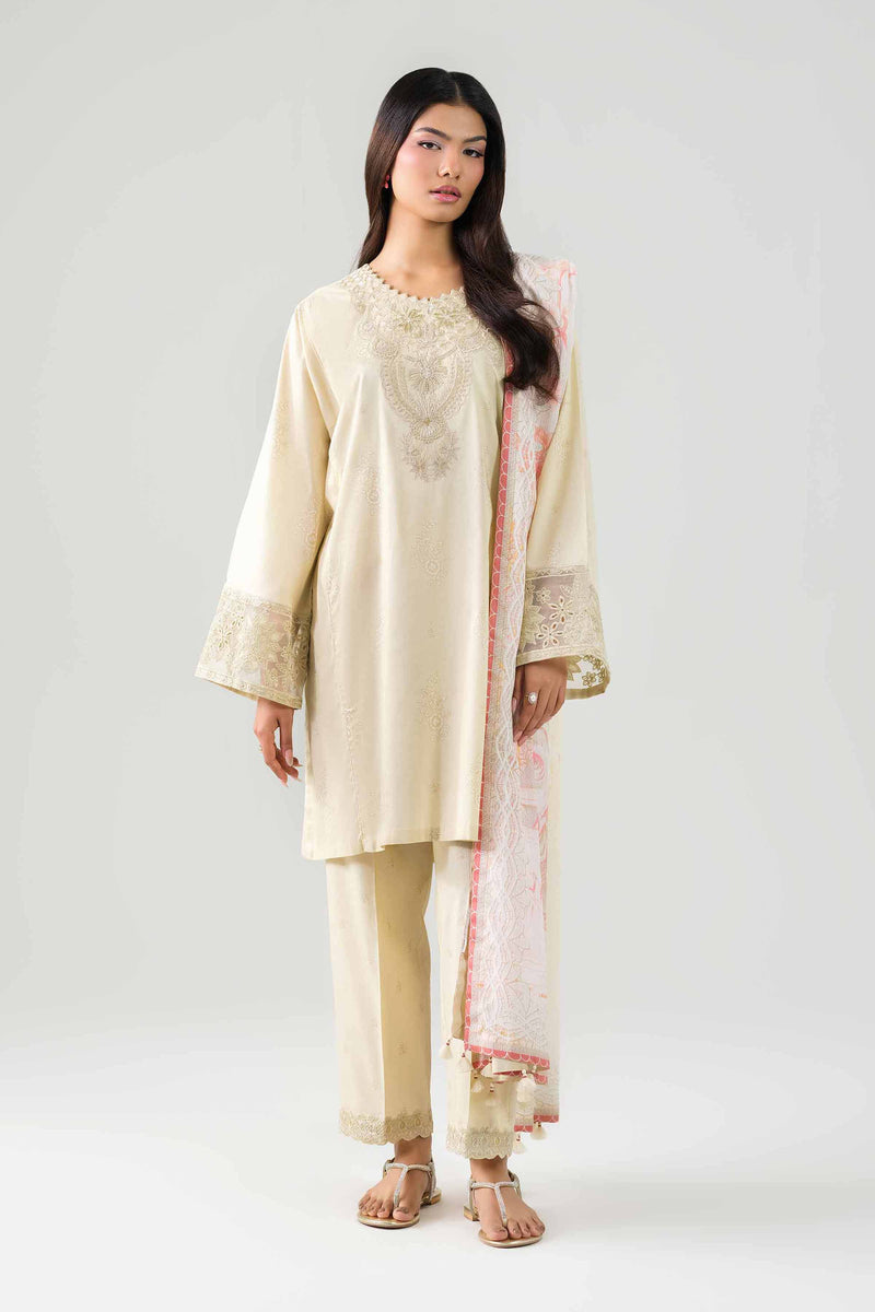 3 Piece - Digital Printed Embroidered Suit - 42601205