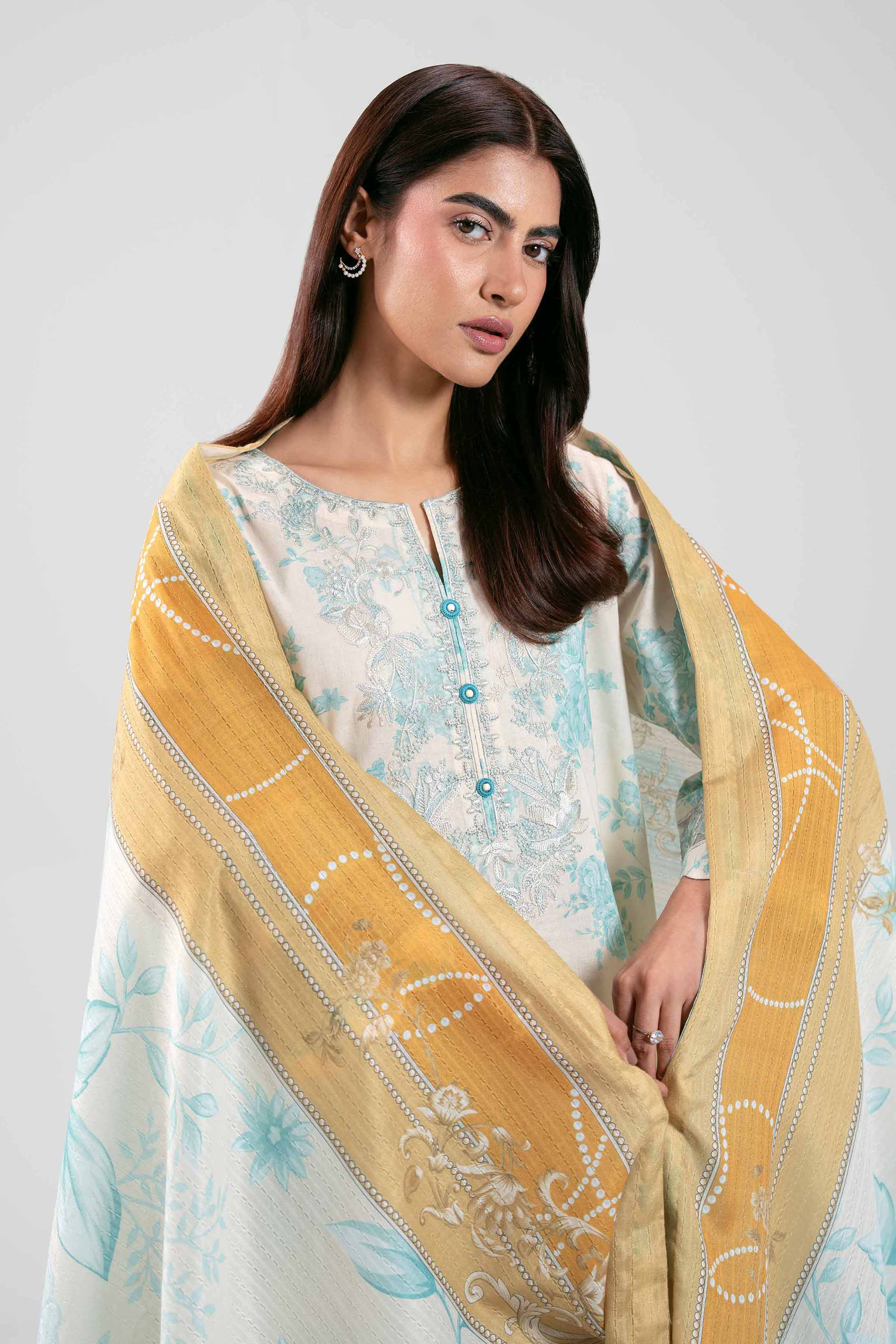 3 Piece - Digital Printed Embroidered Suit - 42601206