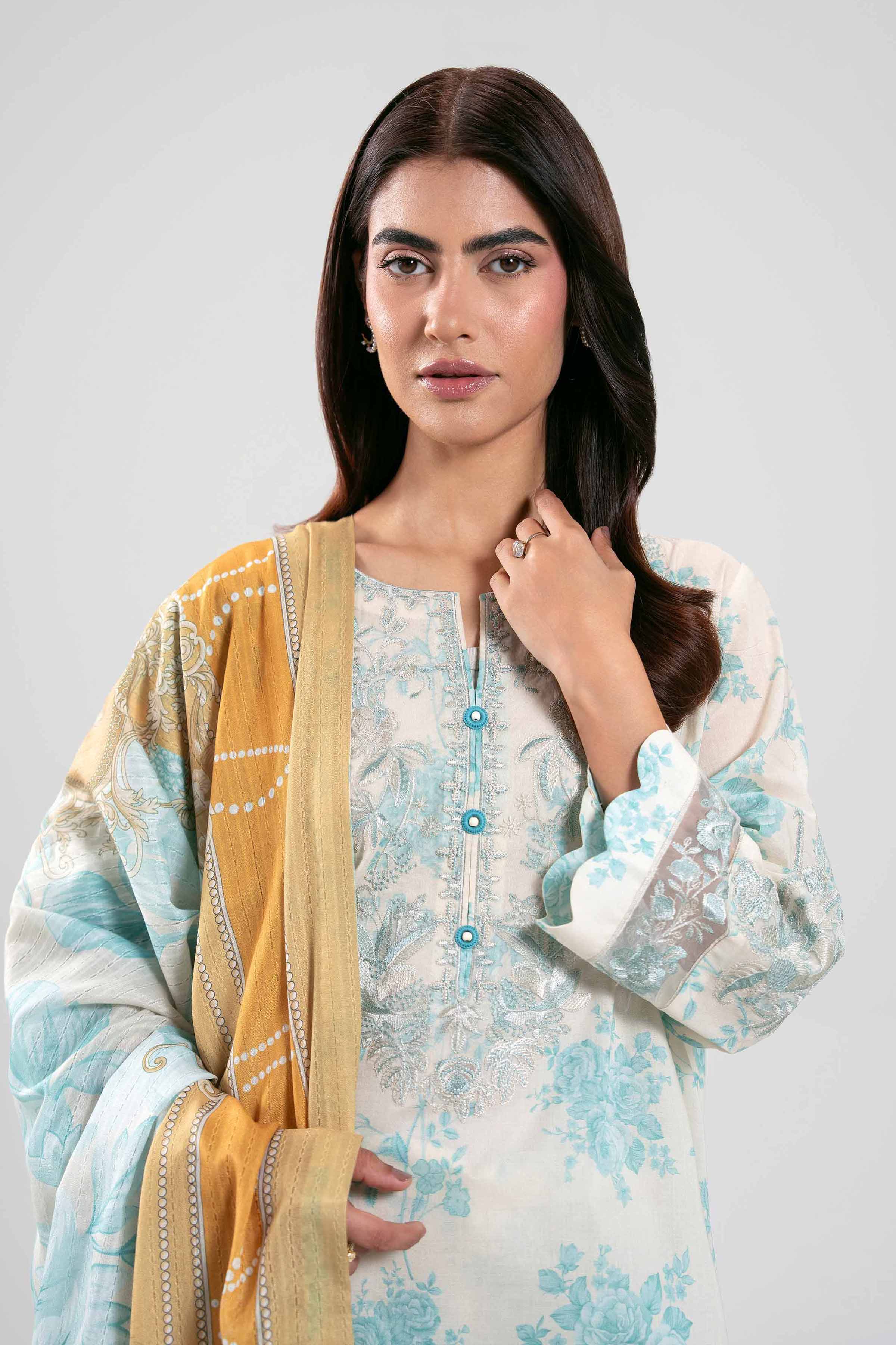 3 Piece - Digital Printed Embroidered Suit - 42601206