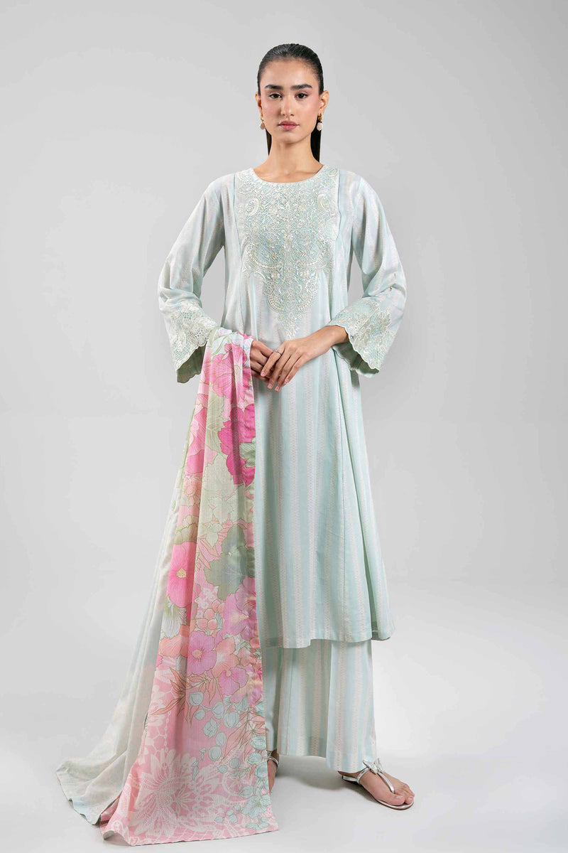 3 Piece - Digital Printed Embroidered Suit - 42601208