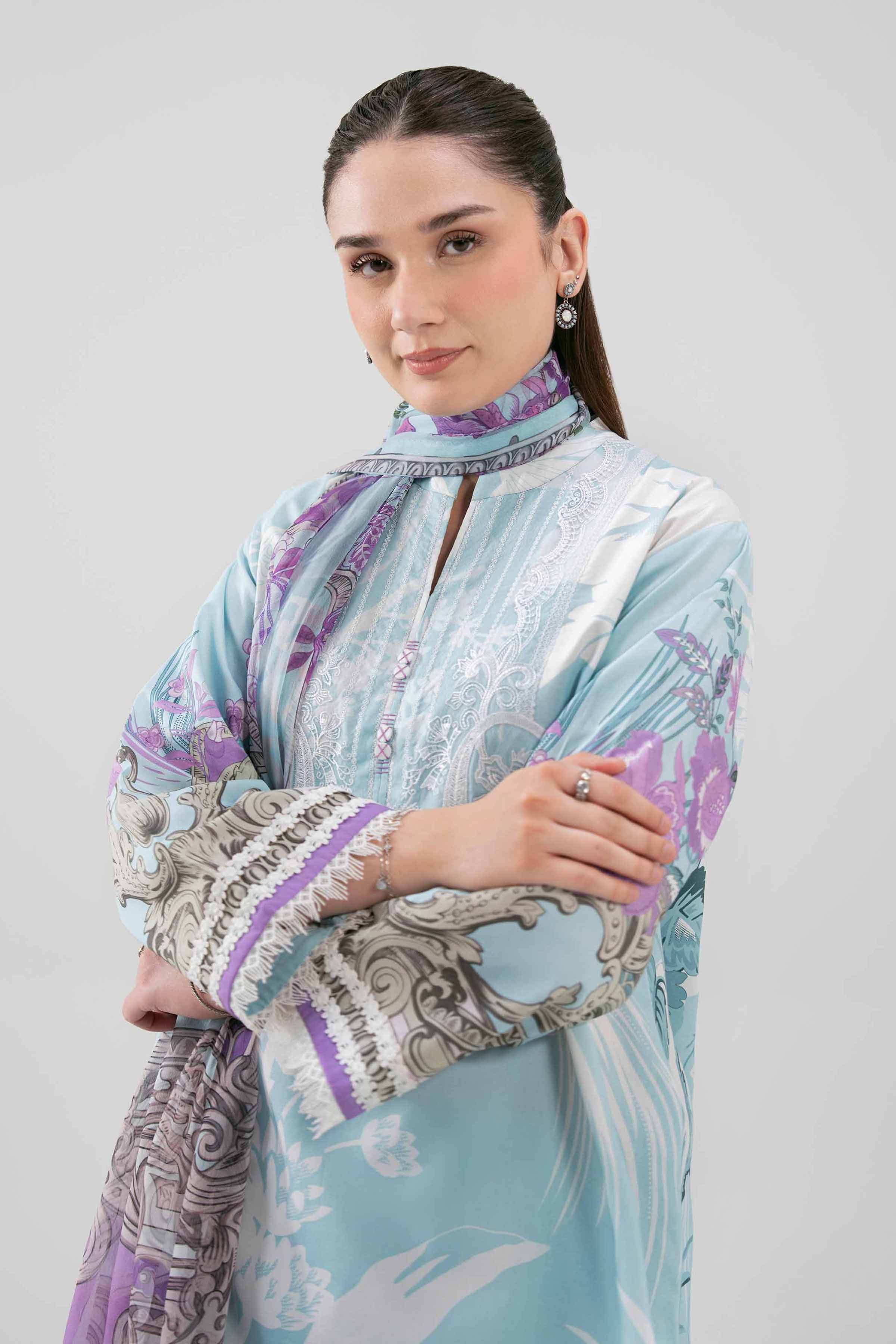 3 Piece - Digital Printed Embroidered Suit - 42601211