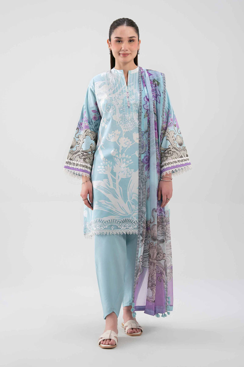 3 Piece - Digital Printed Embroidered Suit - 42601211