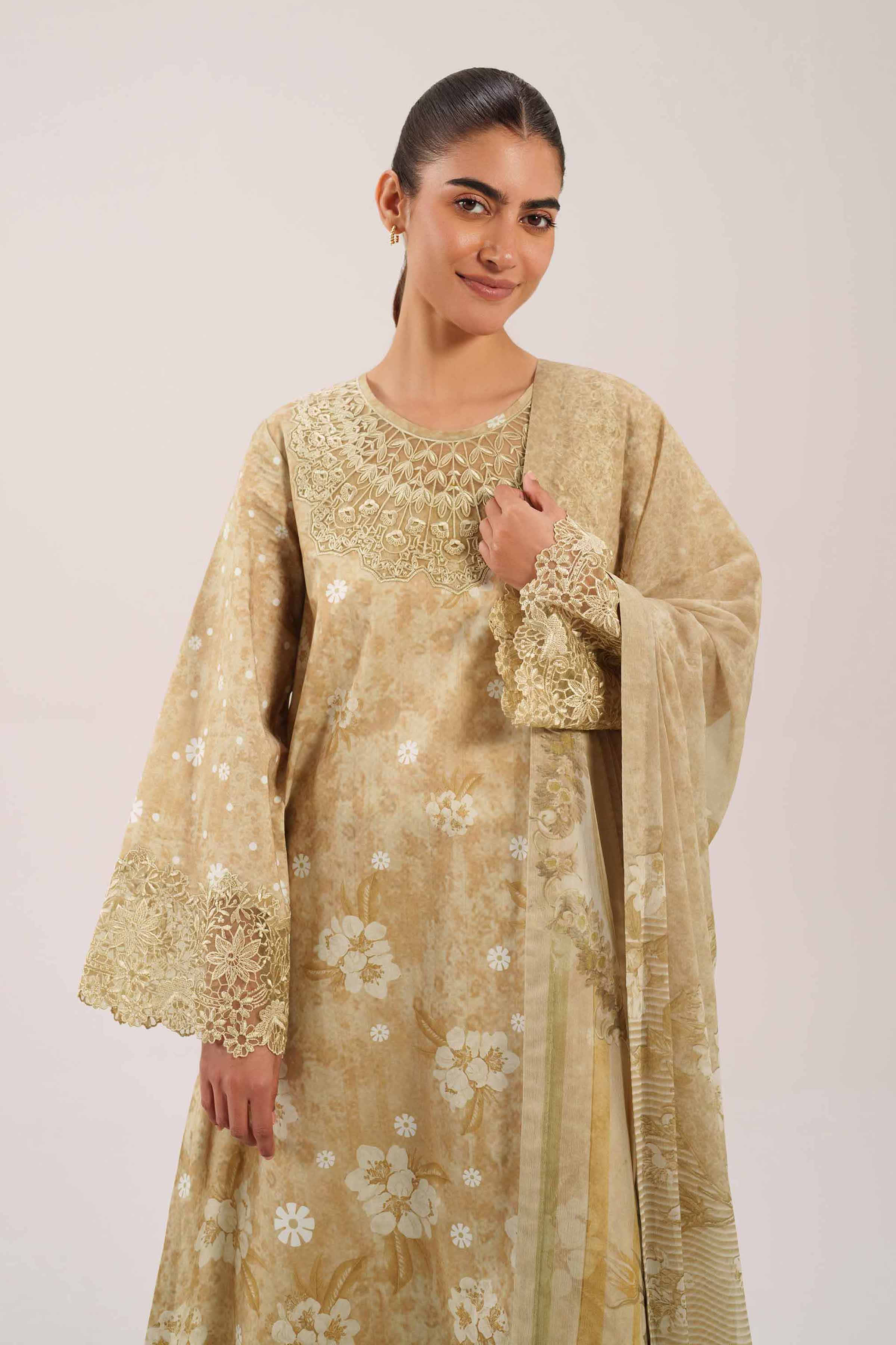 3 Piece - Digital Printed Embroidered Suit - 42601215