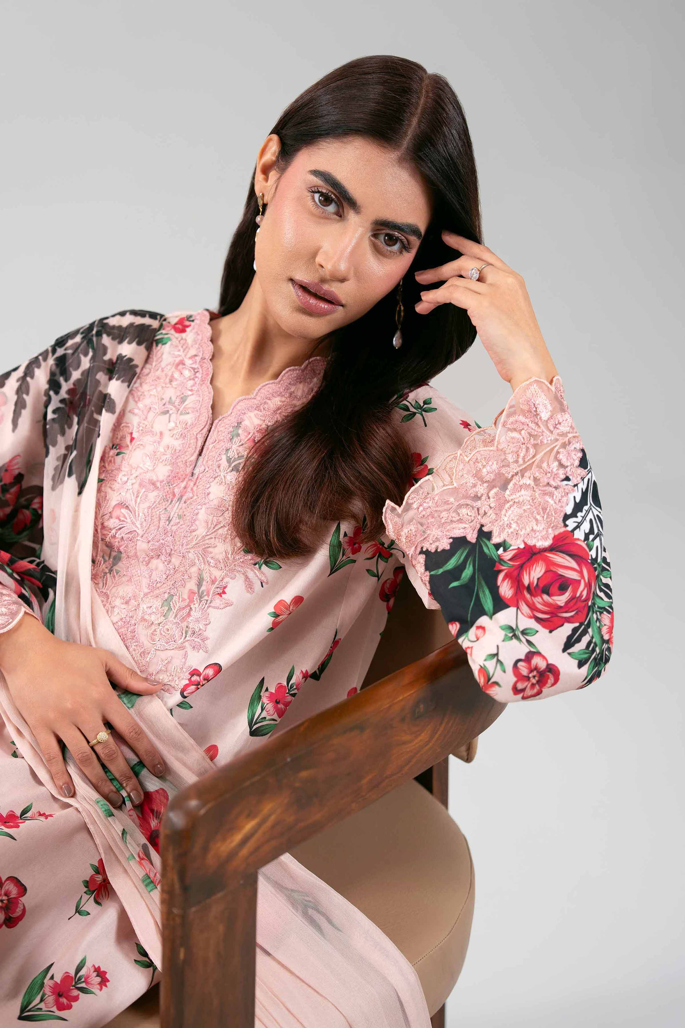 3 Piece - Digital Printed Embroidered Suit - 42601220