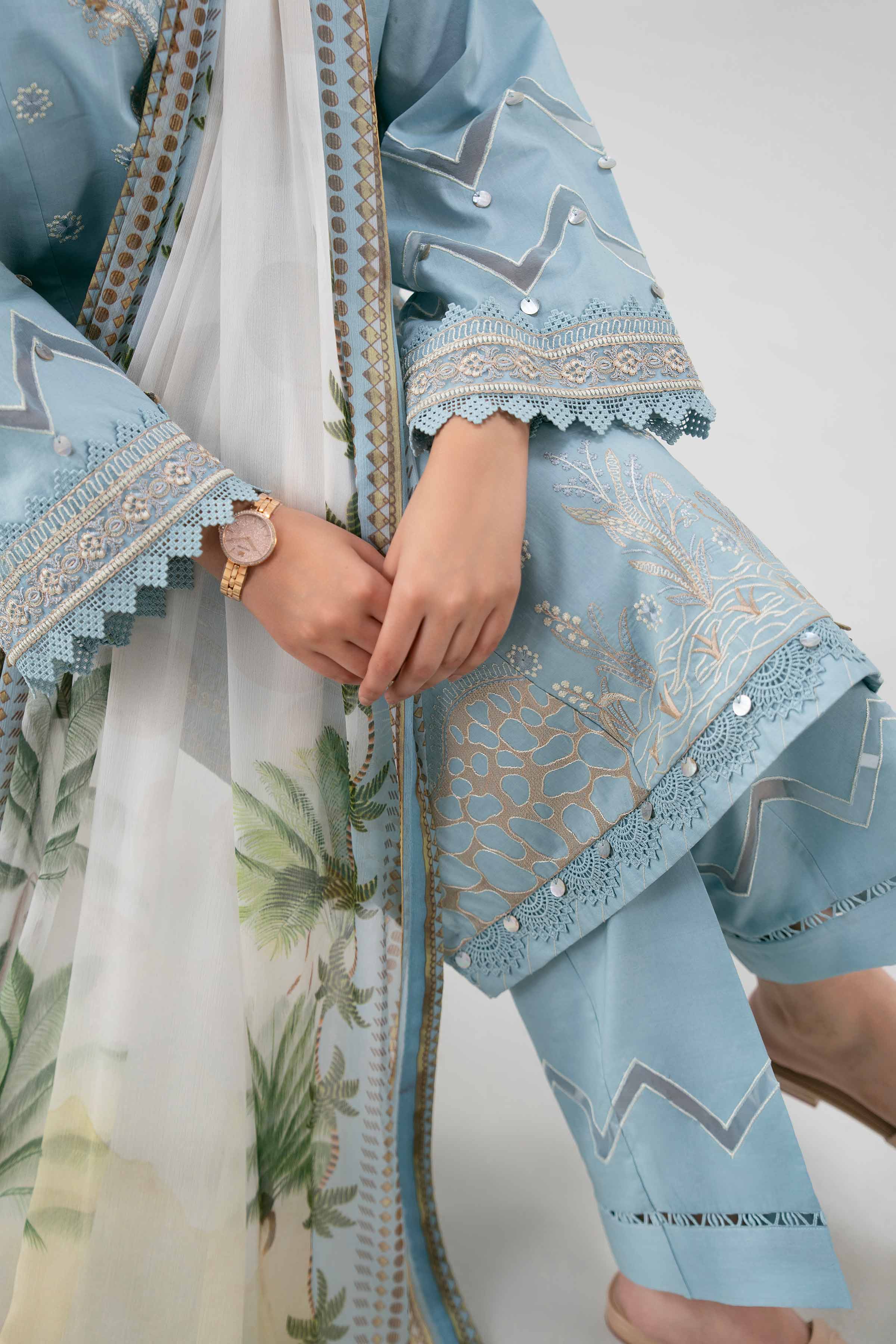 3 Piece - Digital Printed Embroidered Suit - 42601223