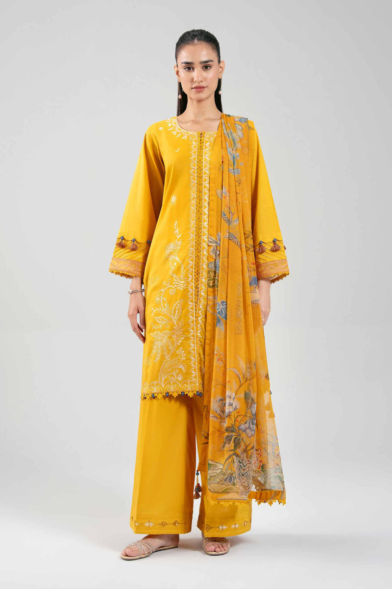 3 Piece - Digital Printed Embroidered Suit - 42601227