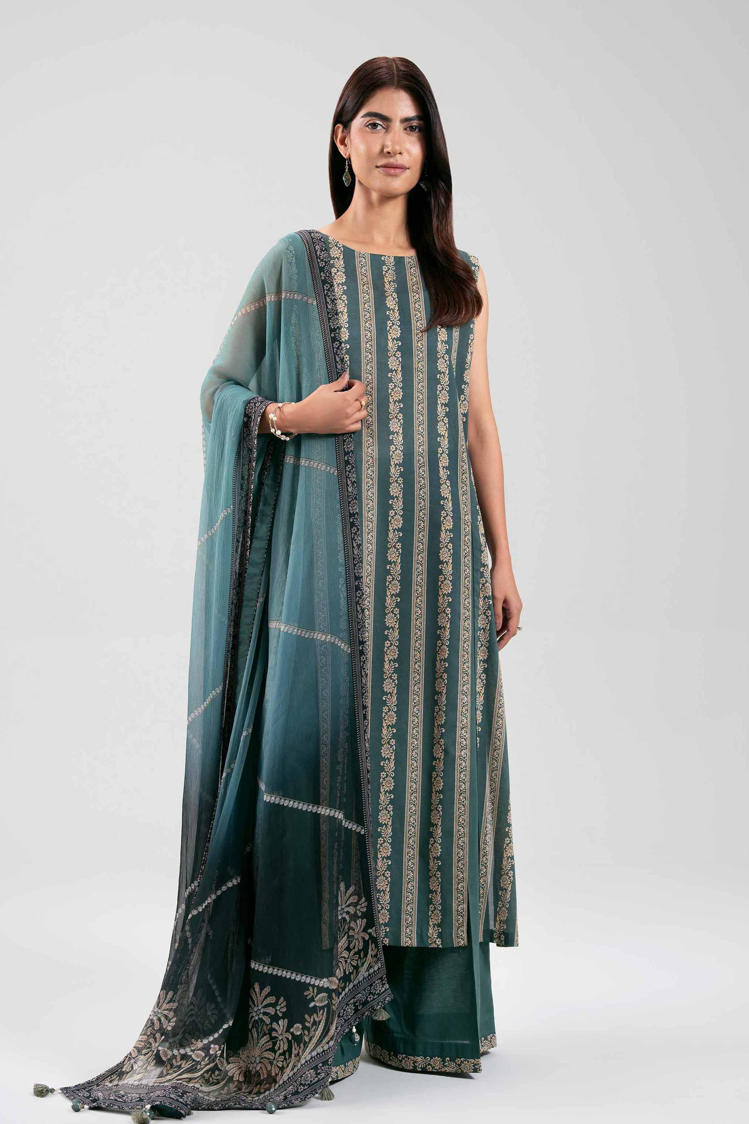 3 Piece - Digital Printed Suit - 42601248