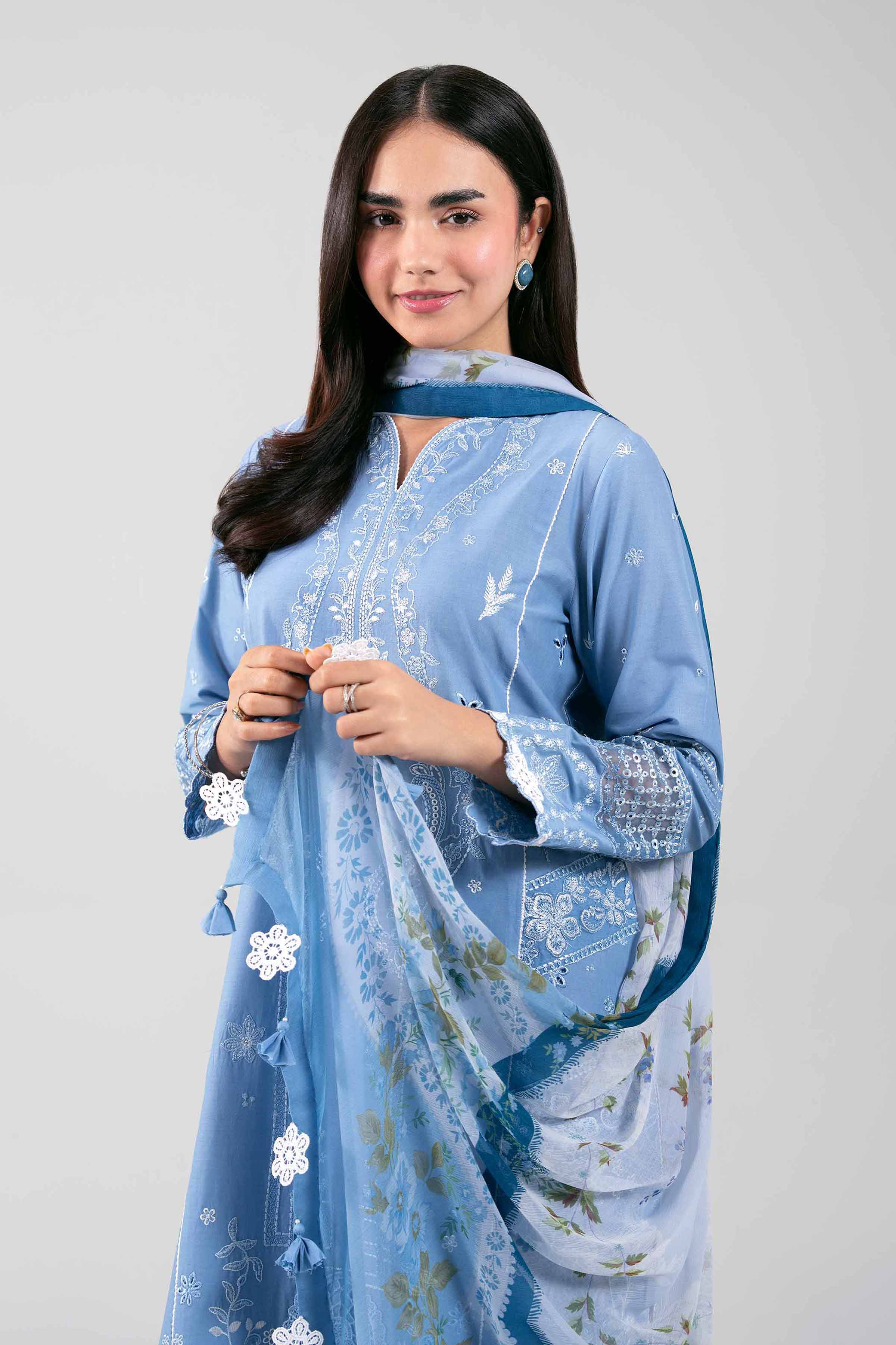 3 Piece - Digital Printed Embroidered Suit - 42601290