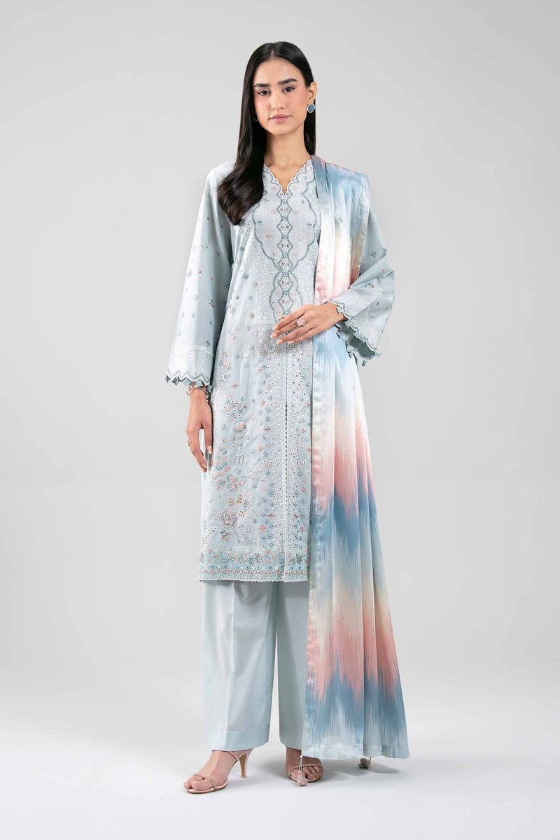 3 Piece - Digital Printed Embroidered Suit - 42601309