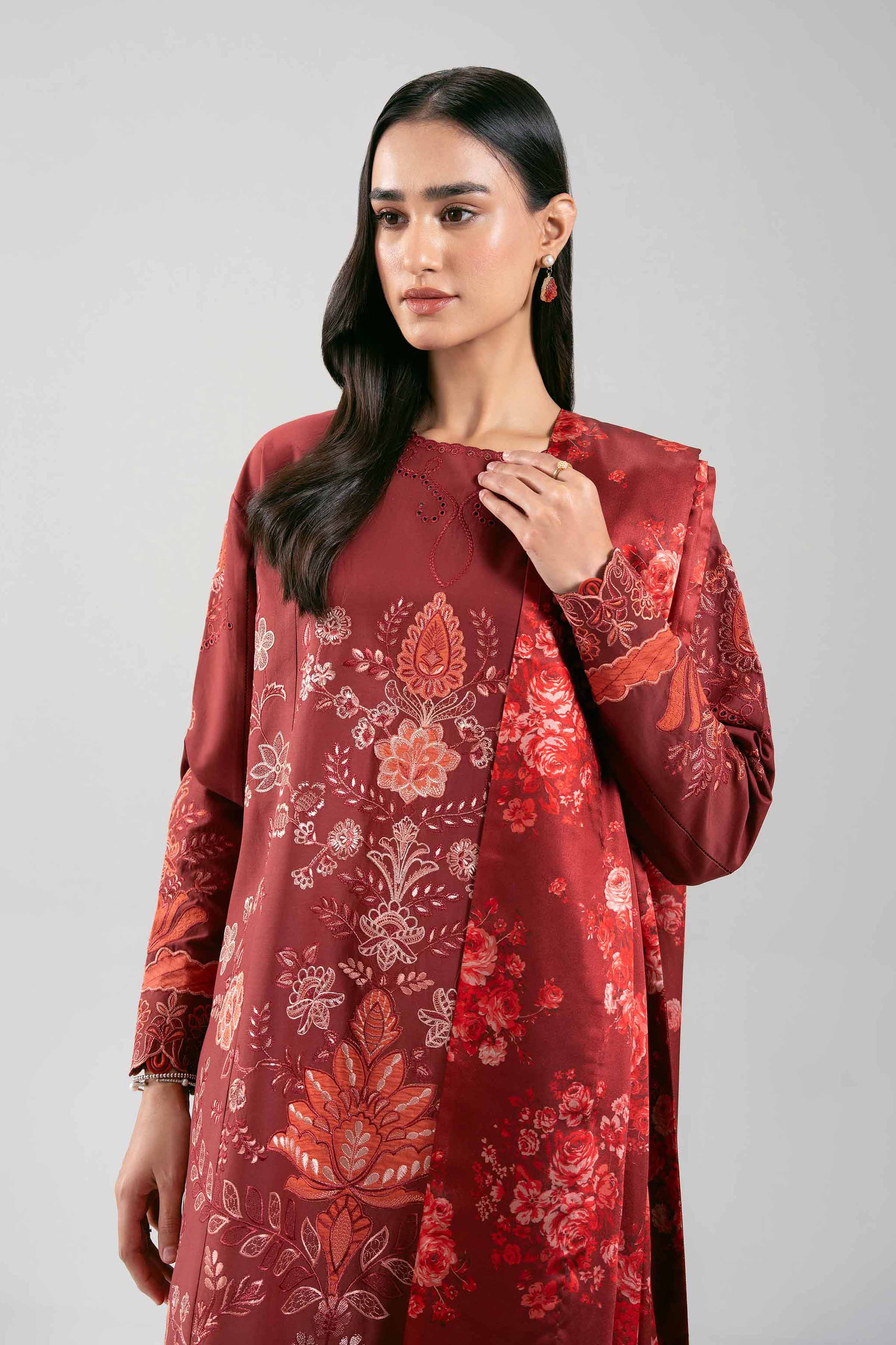 3 Piece - Digital Printed Embroidered Suit - 42601310
