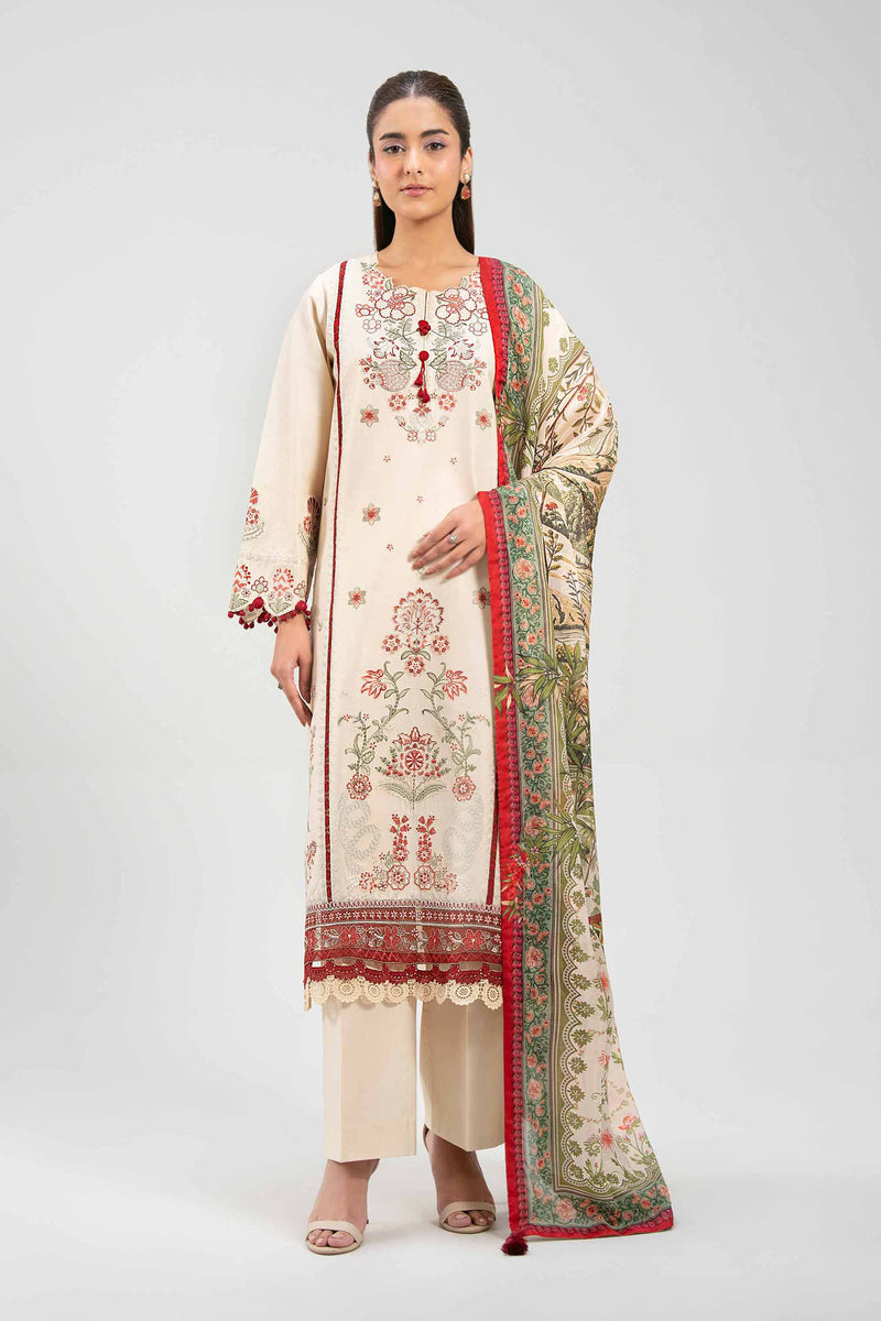 3 Piece - Digital Printed Embroidered Suit - 42601322