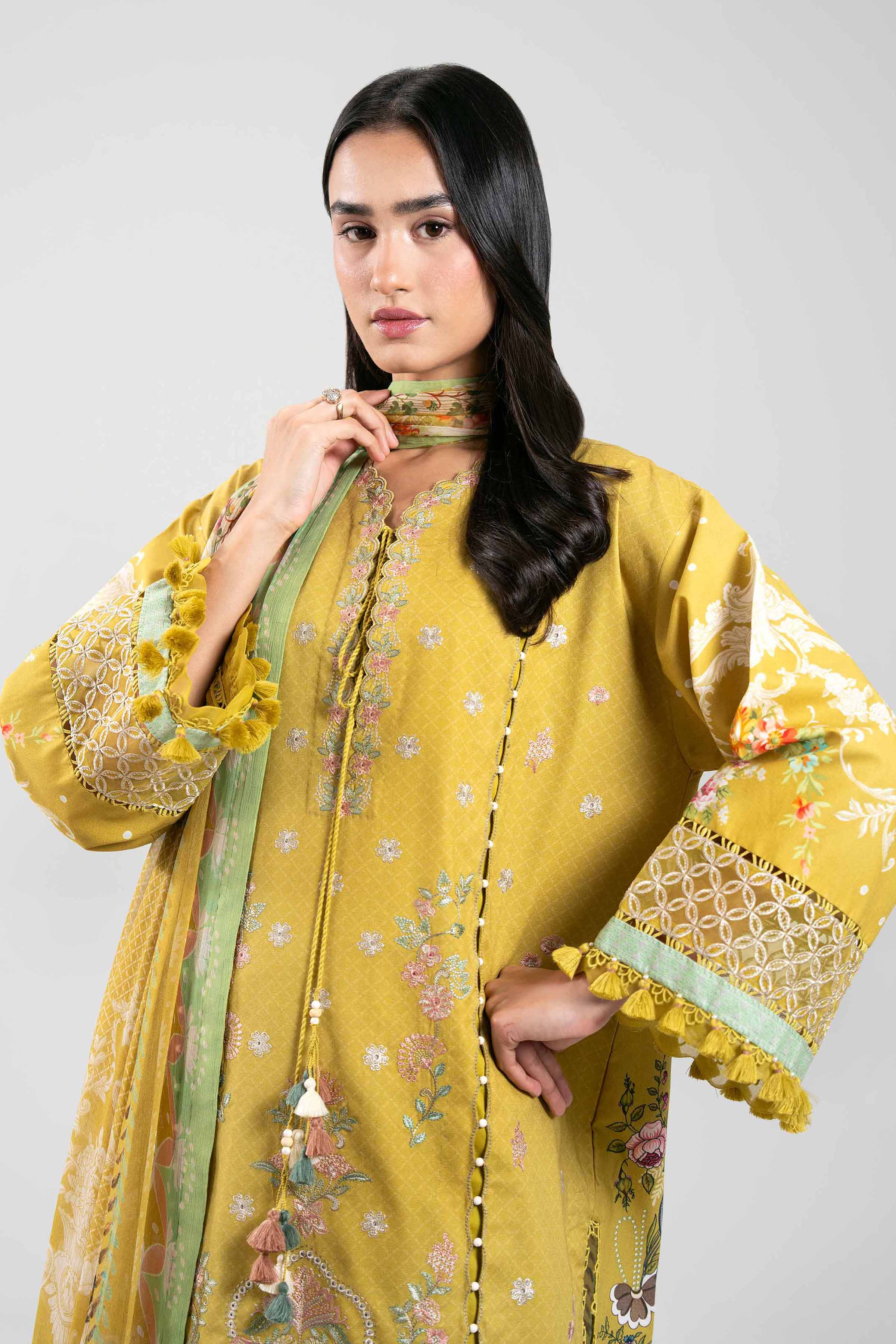 3 Piece - Digital Printed Embroidered Suit - 42601325