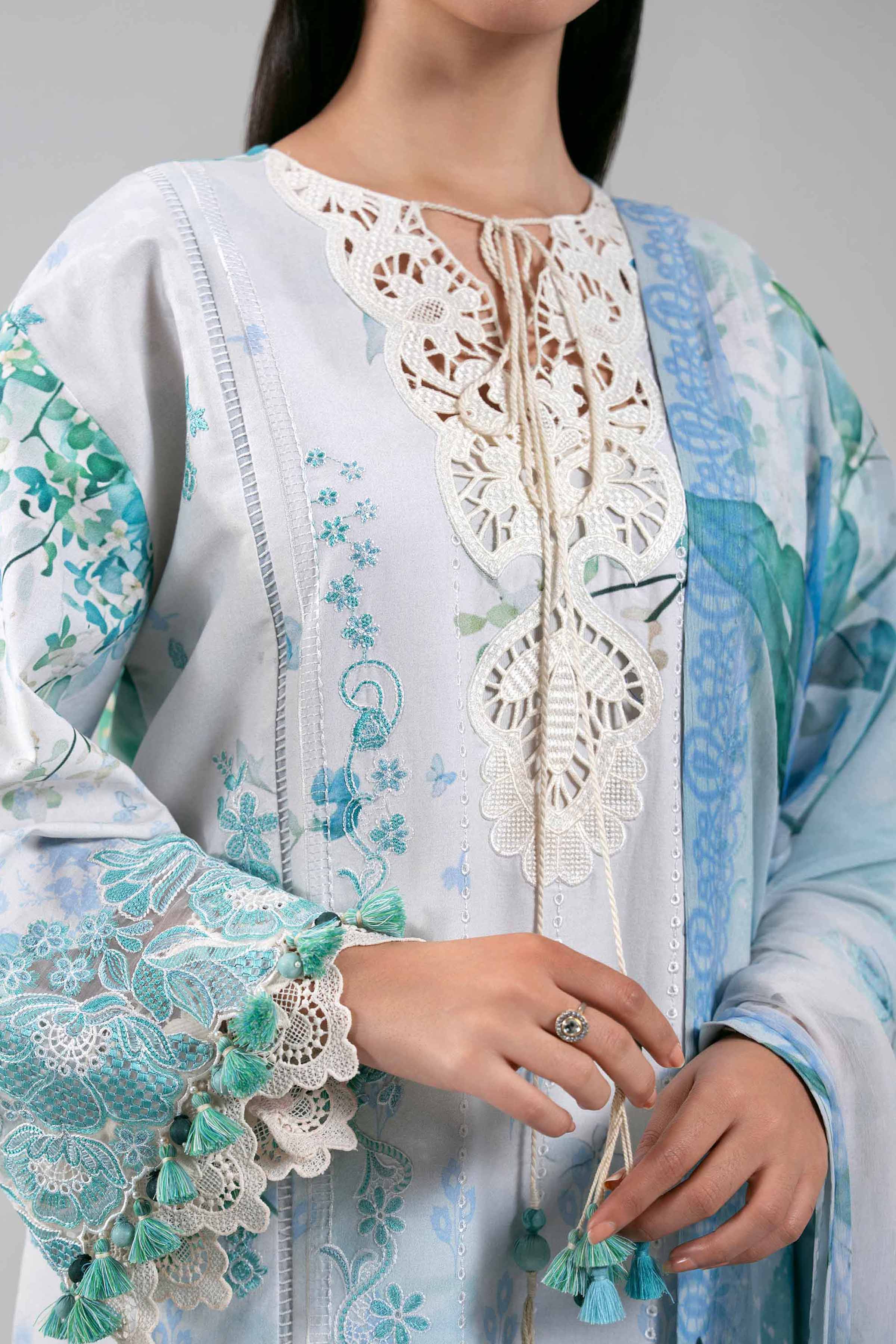 3 Piece - Digital Printed Embroidered Suit - 42601330