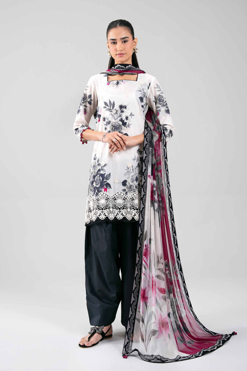 3 Piece - Digital Printed Embroidered Suit - 42601332