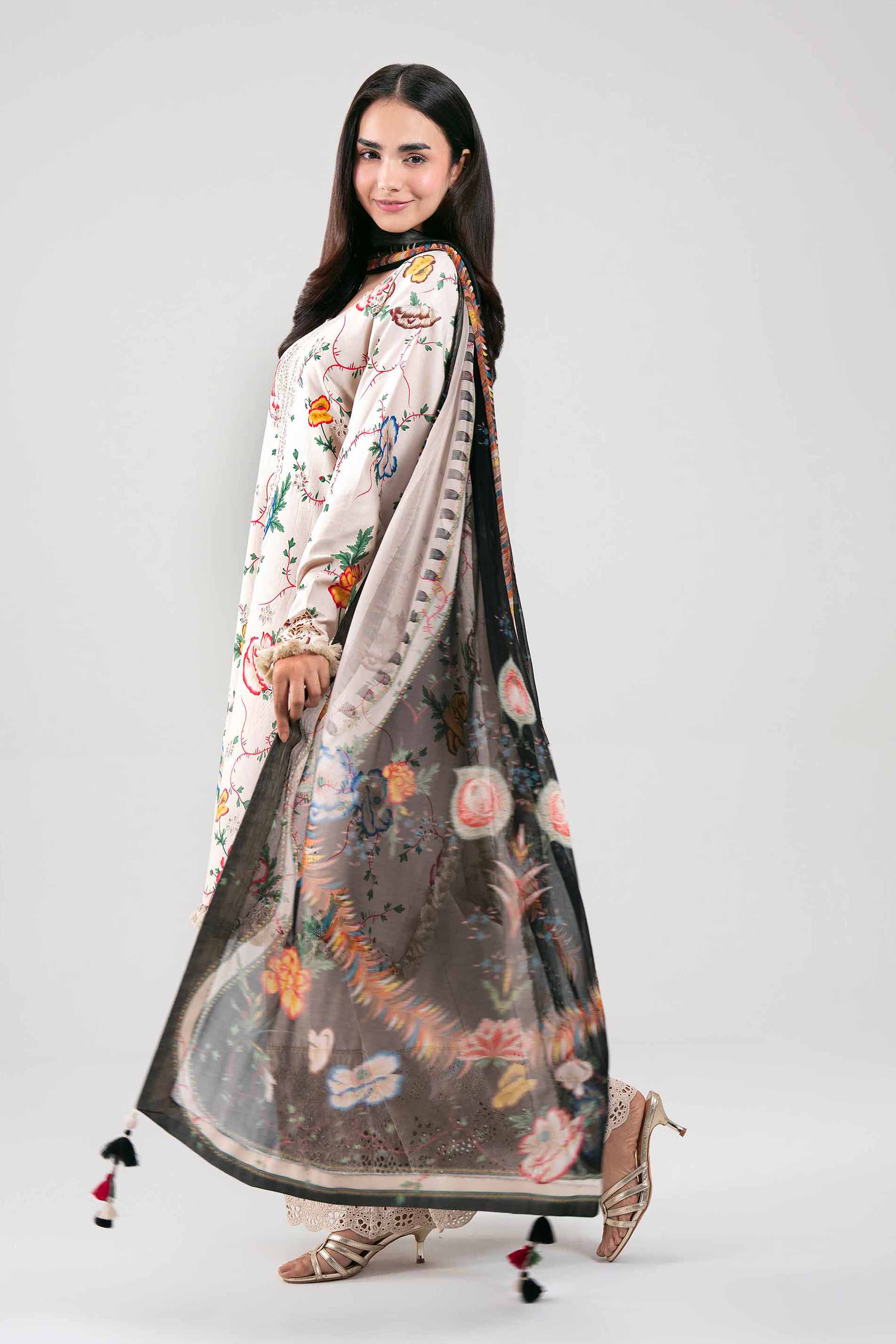 3 Piece - Digital Printed Embroidered Suit - 42601333