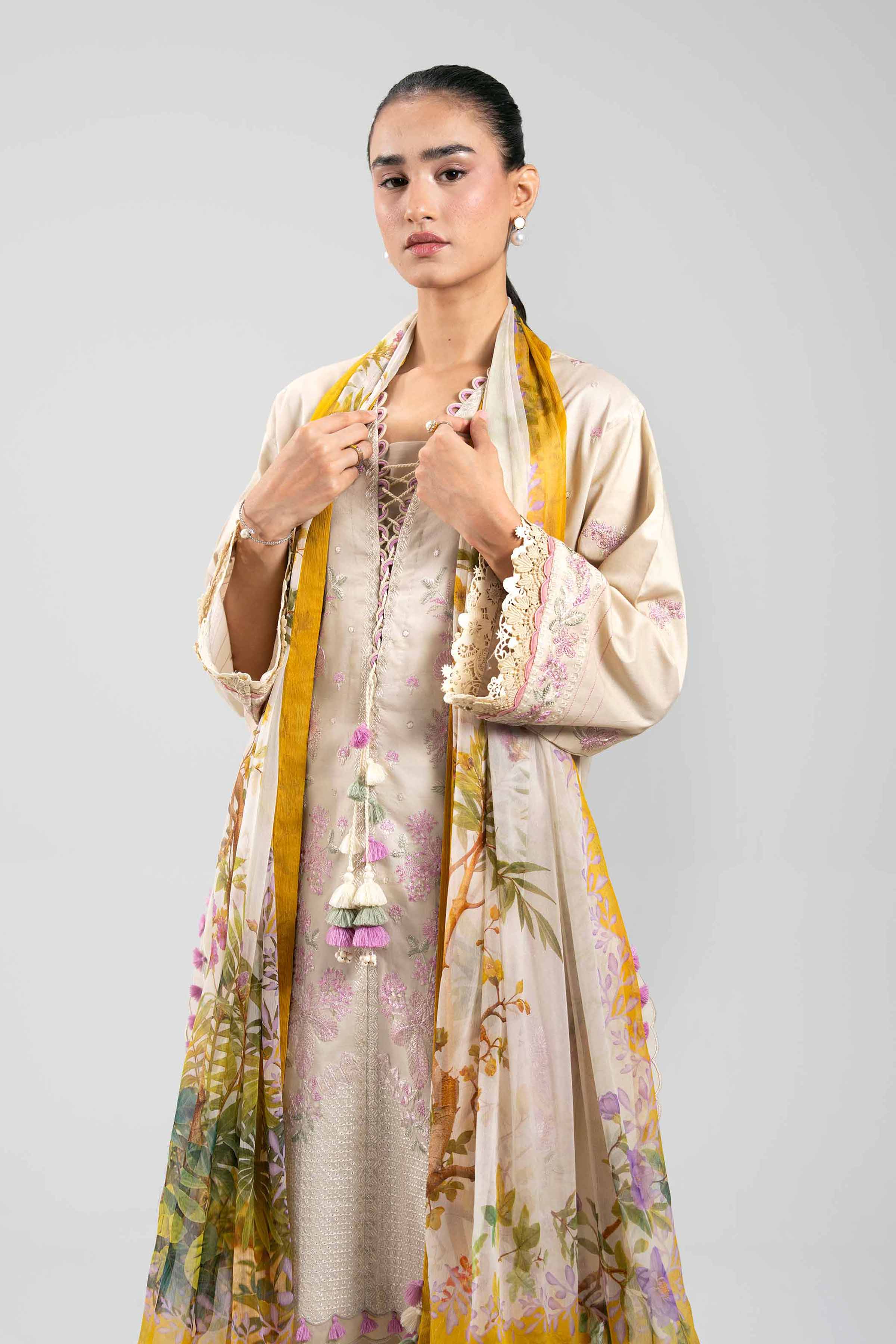 3 Piece - Digital Printed Embroidered Suit - 42601340