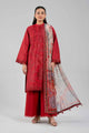 3 Piece Embroidered Raw Silk Suit
