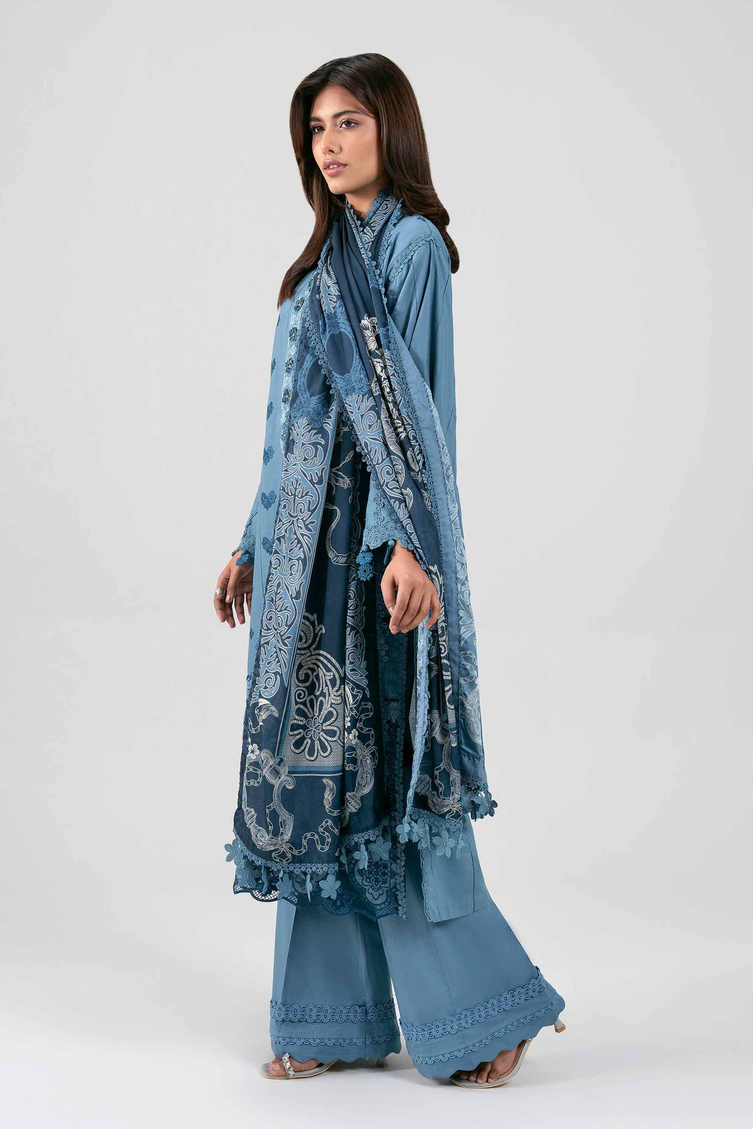 3 Piece - Digital Printed Embroidered Suit - 42601347