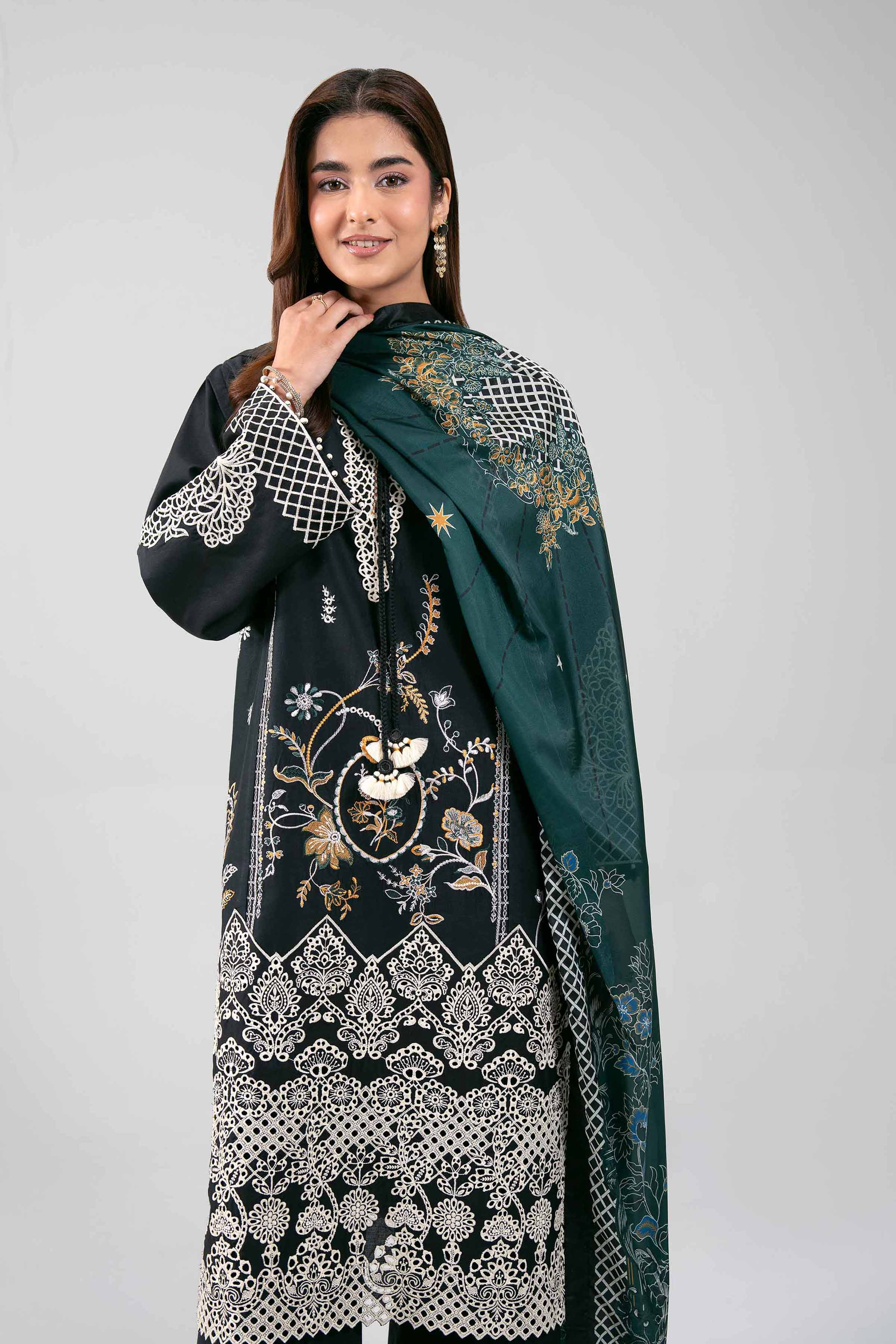 3 Piece - Digital Printed Embroidered Suit - 42601350