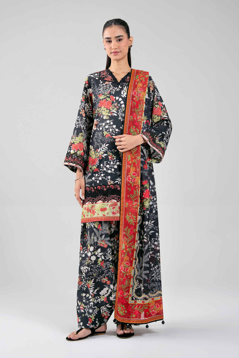 3 Piece - Digital Printed Embroidered Suit - 42601359