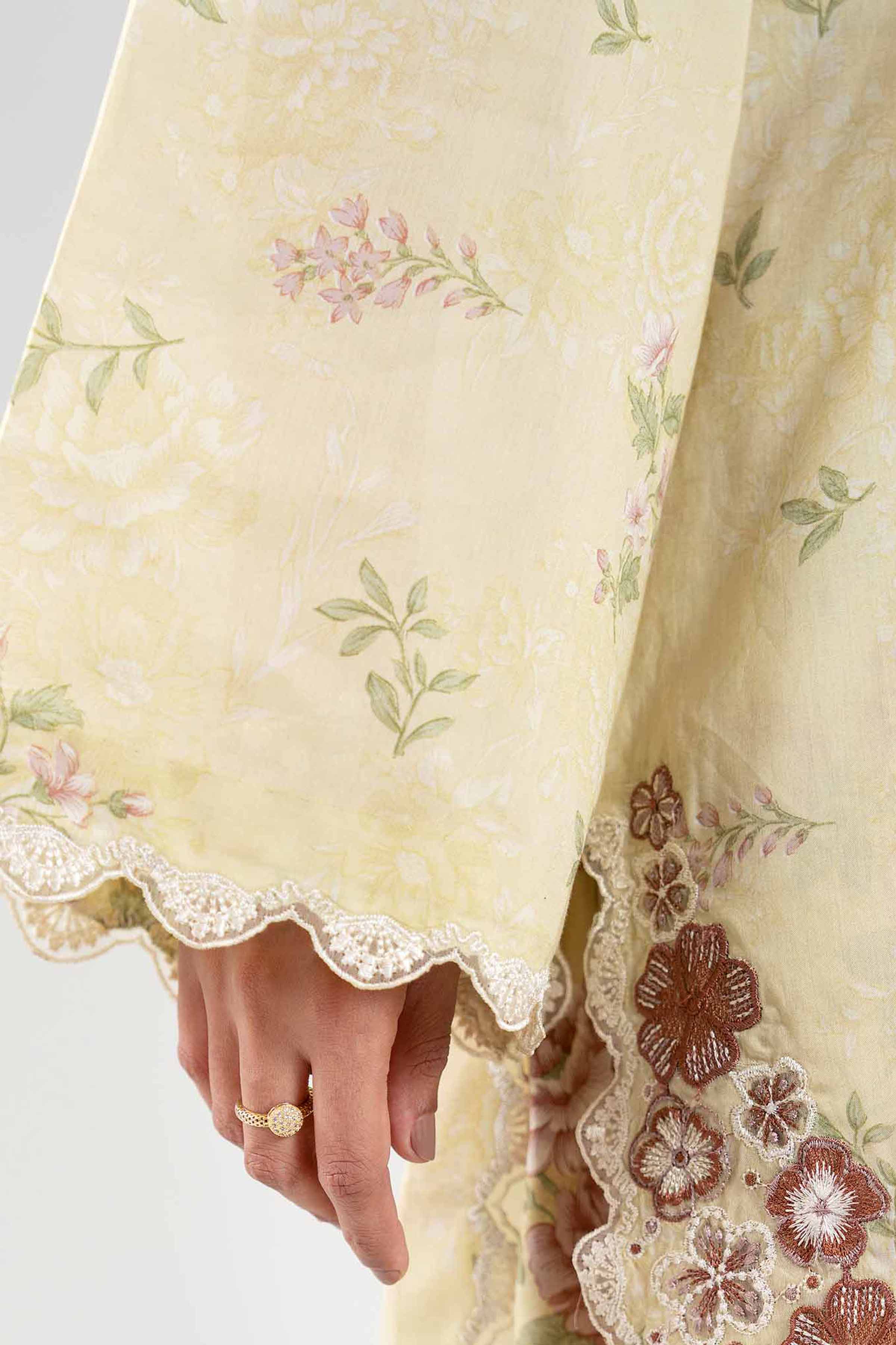 3 Piece - Digital Printed Embroidered Suit - 42601360