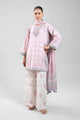 3 Piece Embroidered Raw Silk Suit