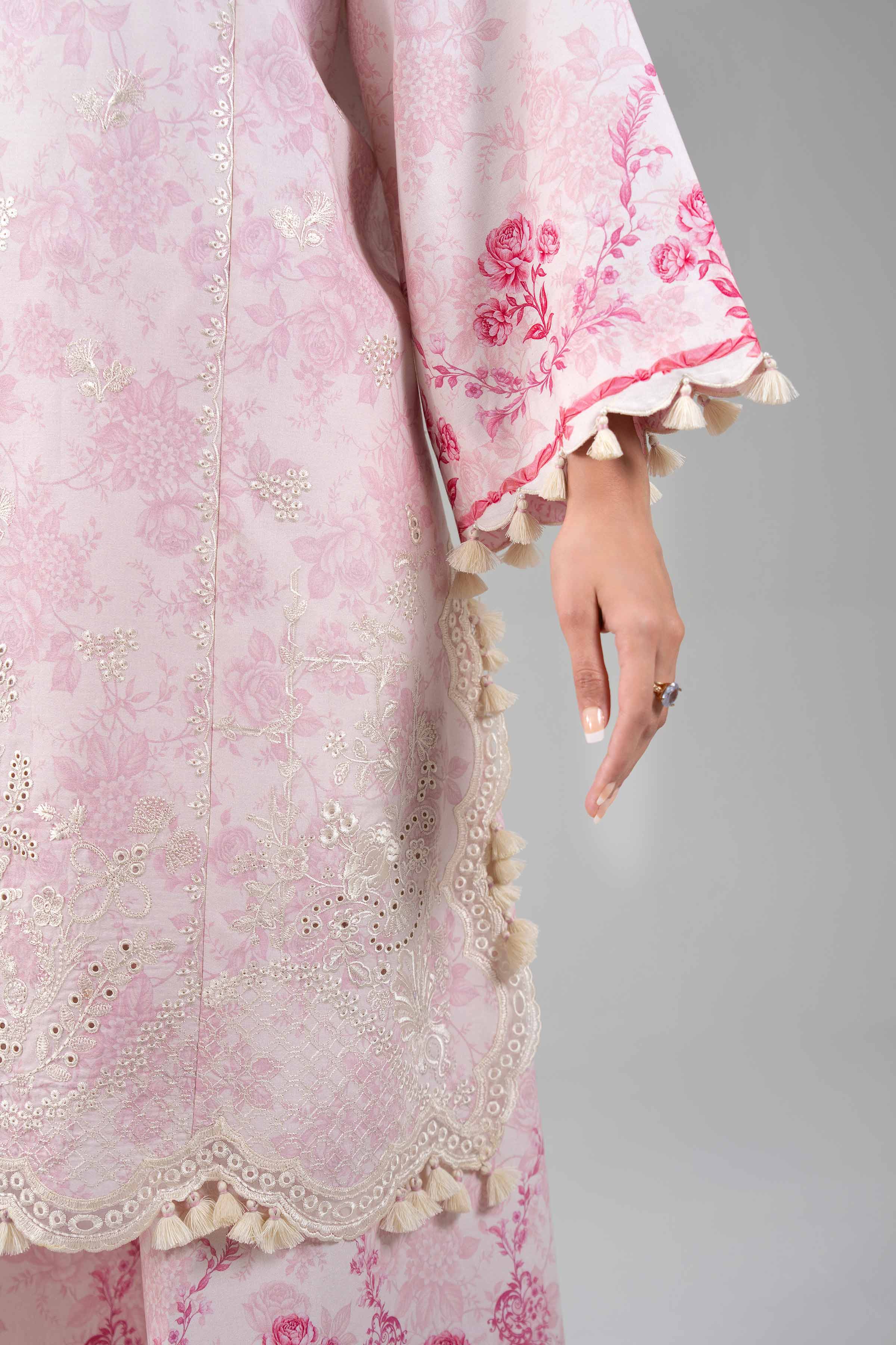 3 Piece - Digital Printed Embroidered Suit - 42601384