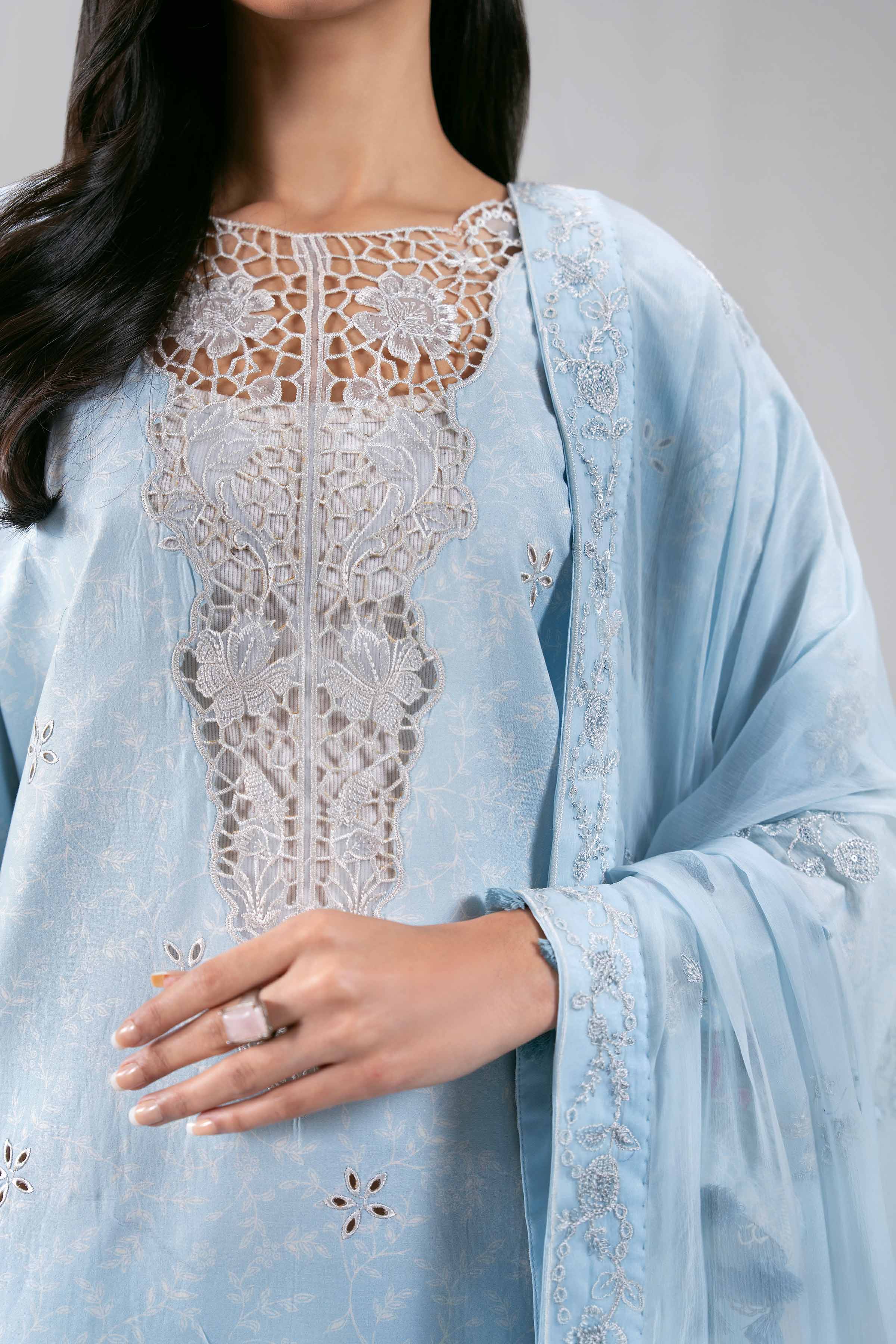 3 Piece - Digital Printed Embroidered Suit - 42601387